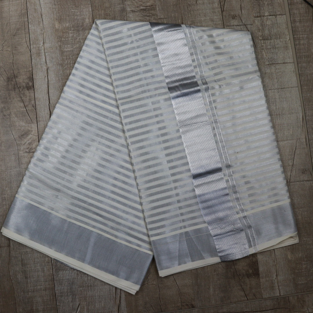 Load image into Gallery viewer, Kerala Striped Saree - 3765