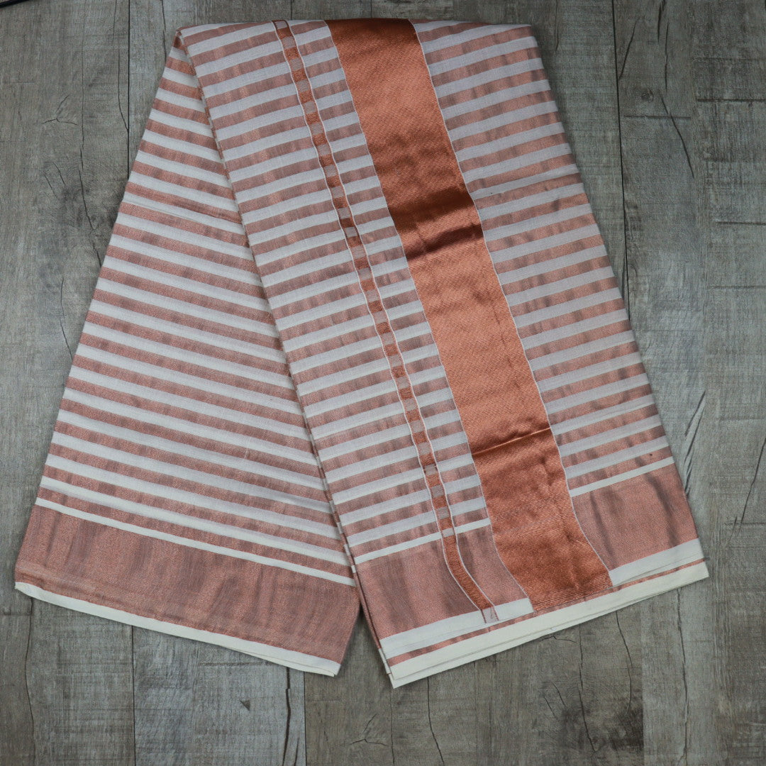 Load image into Gallery viewer, Kerala Striped Saree - 3765