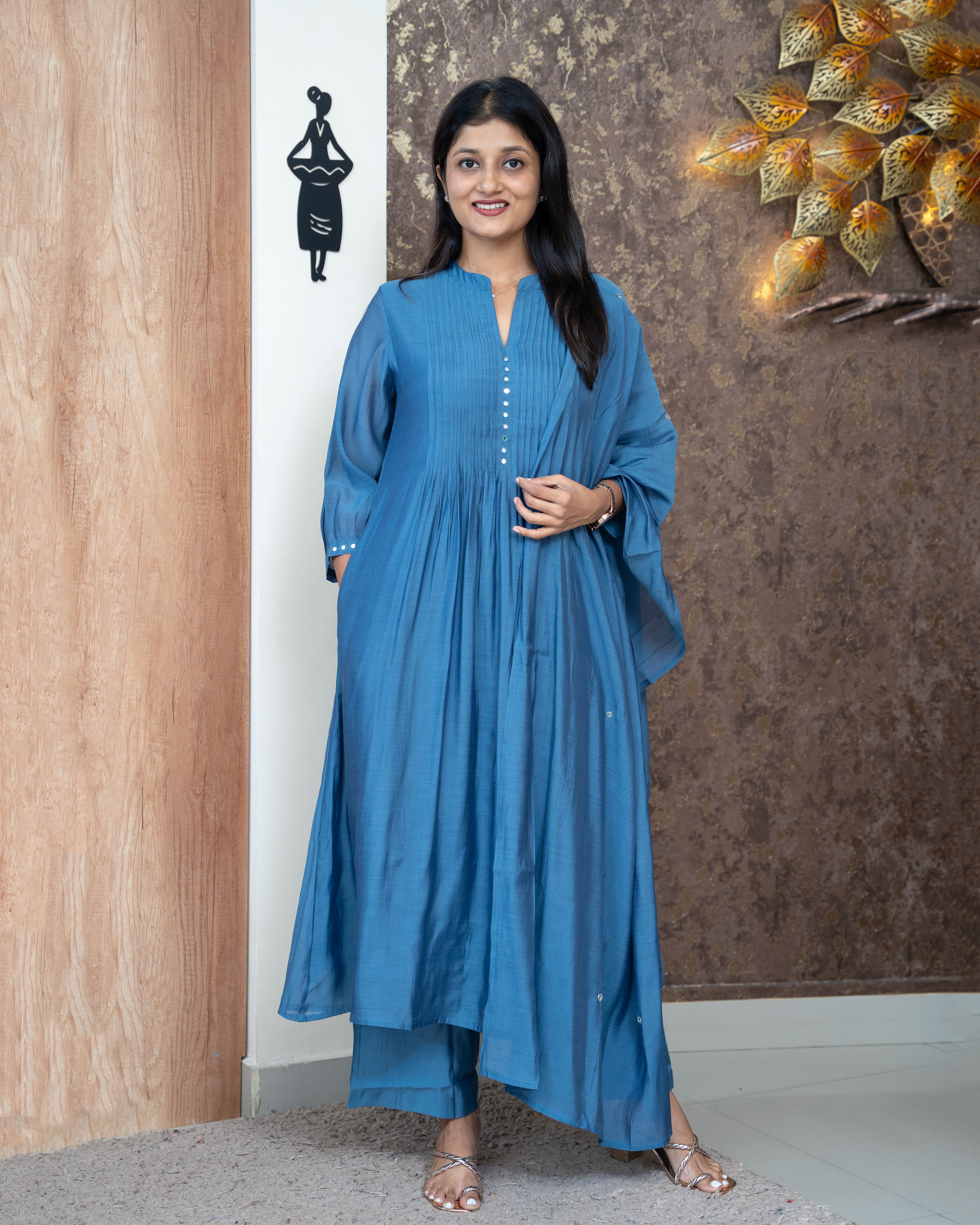 Load image into Gallery viewer, Mul Chanderi Suit-4512