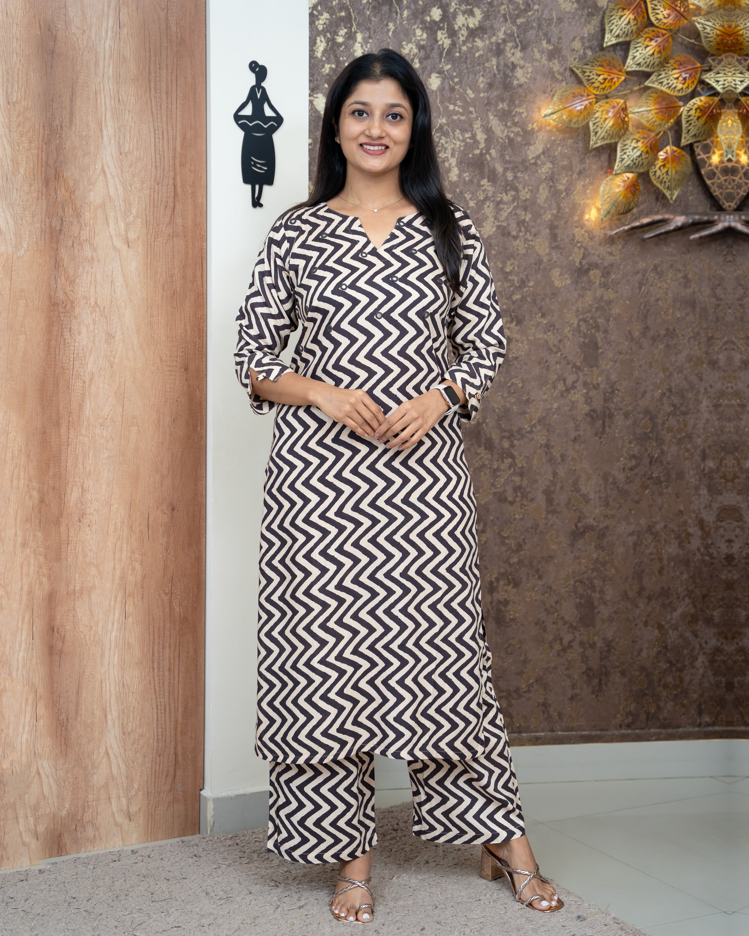 Load image into Gallery viewer, Rayon Cotton Co-Ord Set-4532