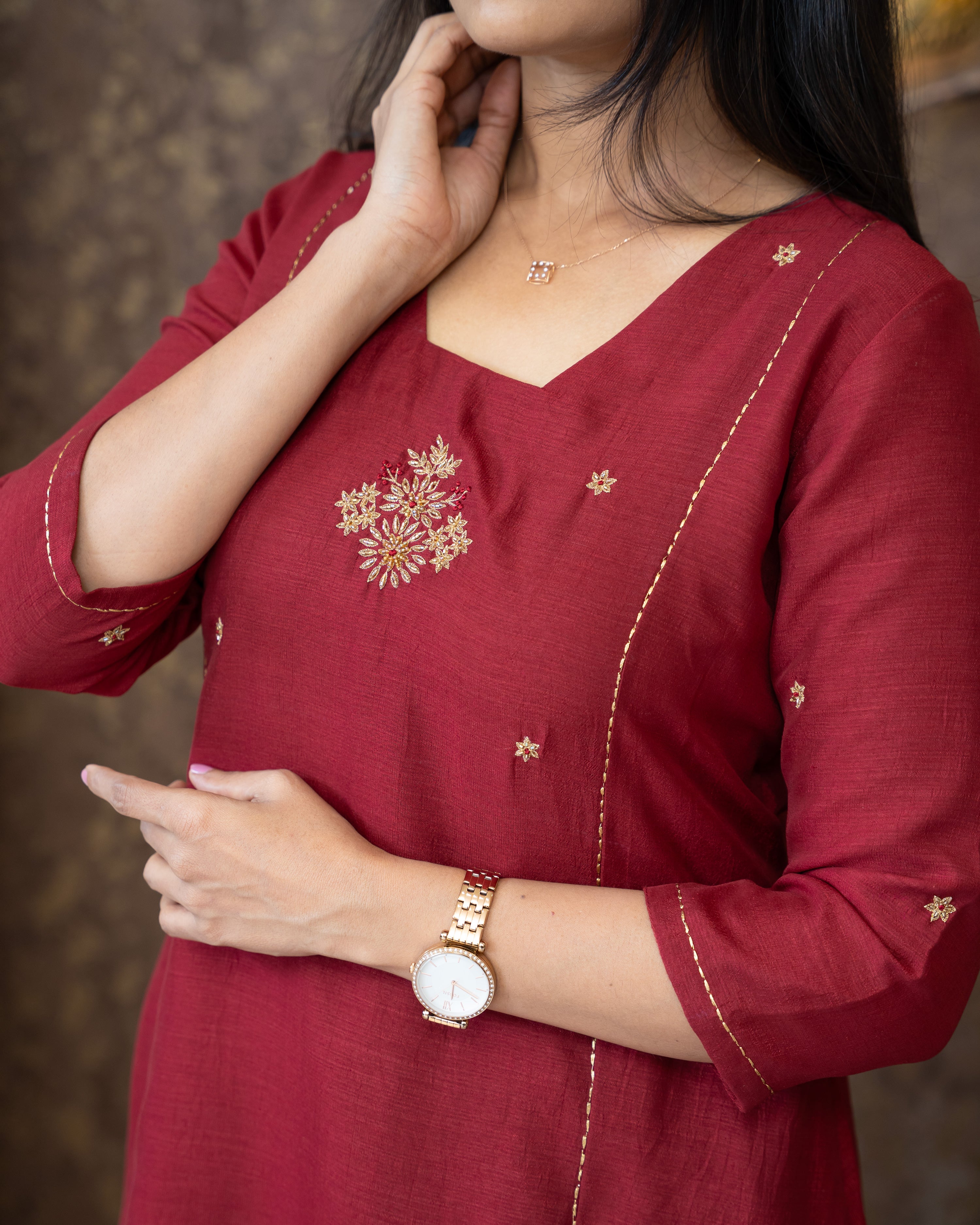 Load image into Gallery viewer, Vichitra Silk Designer Kurti(Pre-Order)-825