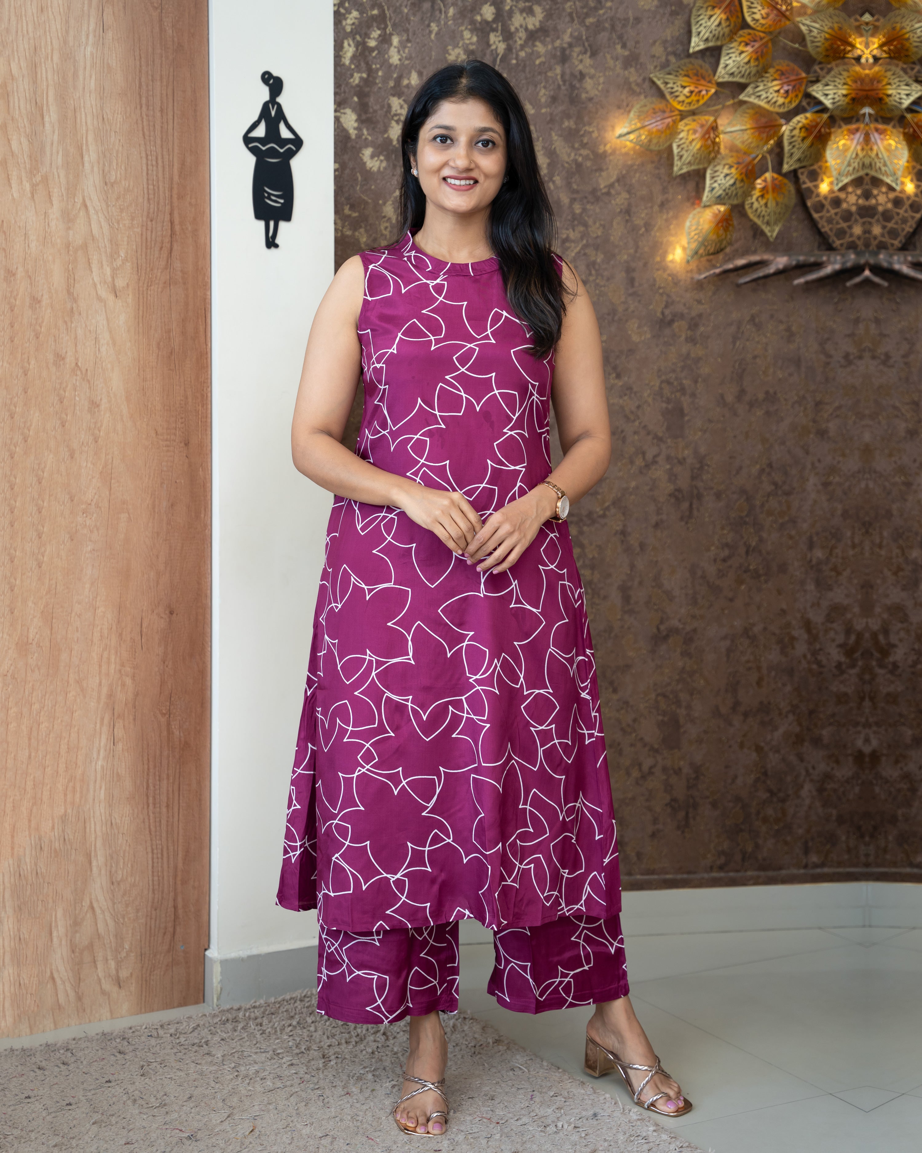 Load image into Gallery viewer, Muslin Silk Co-Ord Set-4638