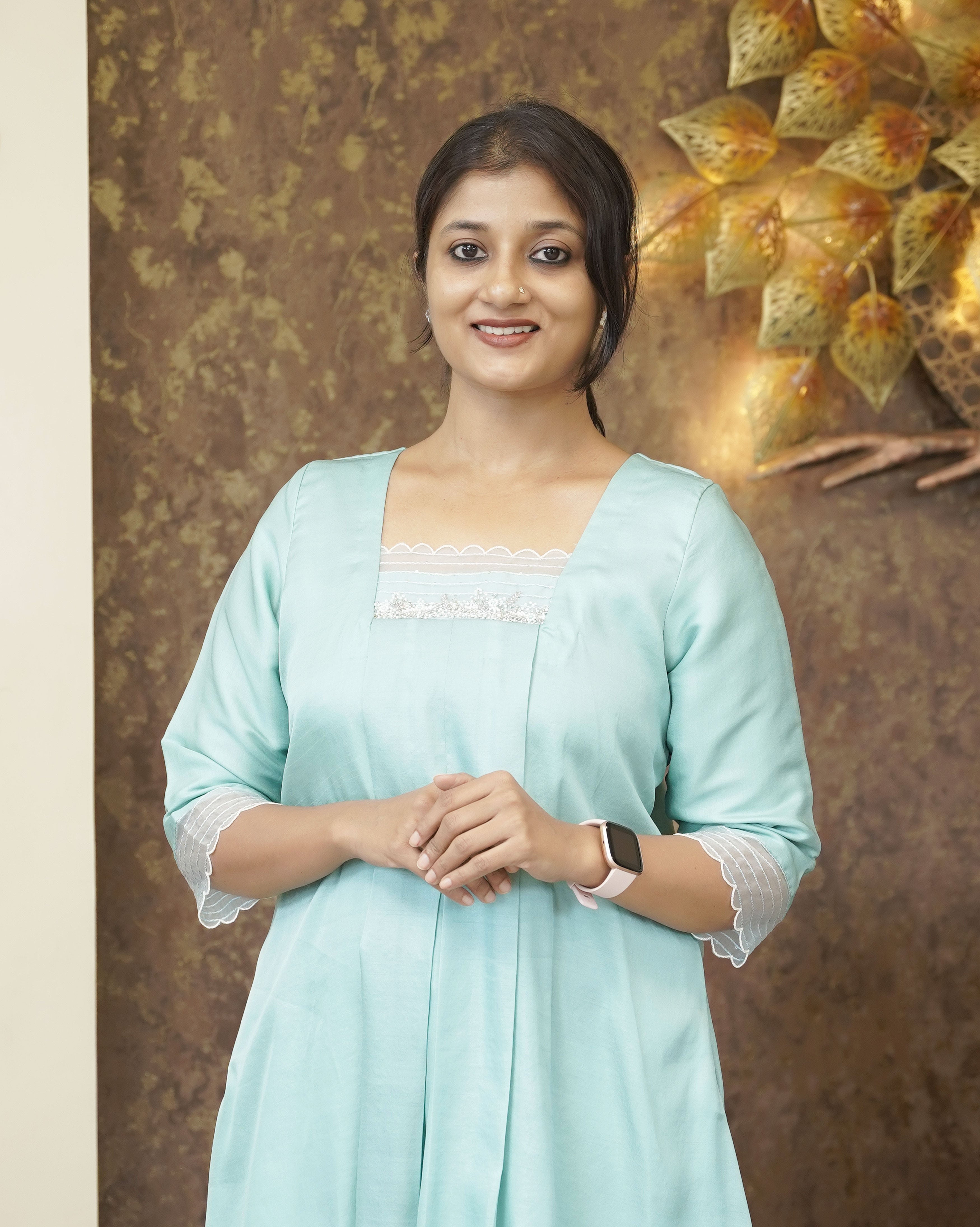 Load image into Gallery viewer, Semi Tusser A-Line kurti(Pre-Order)-5436