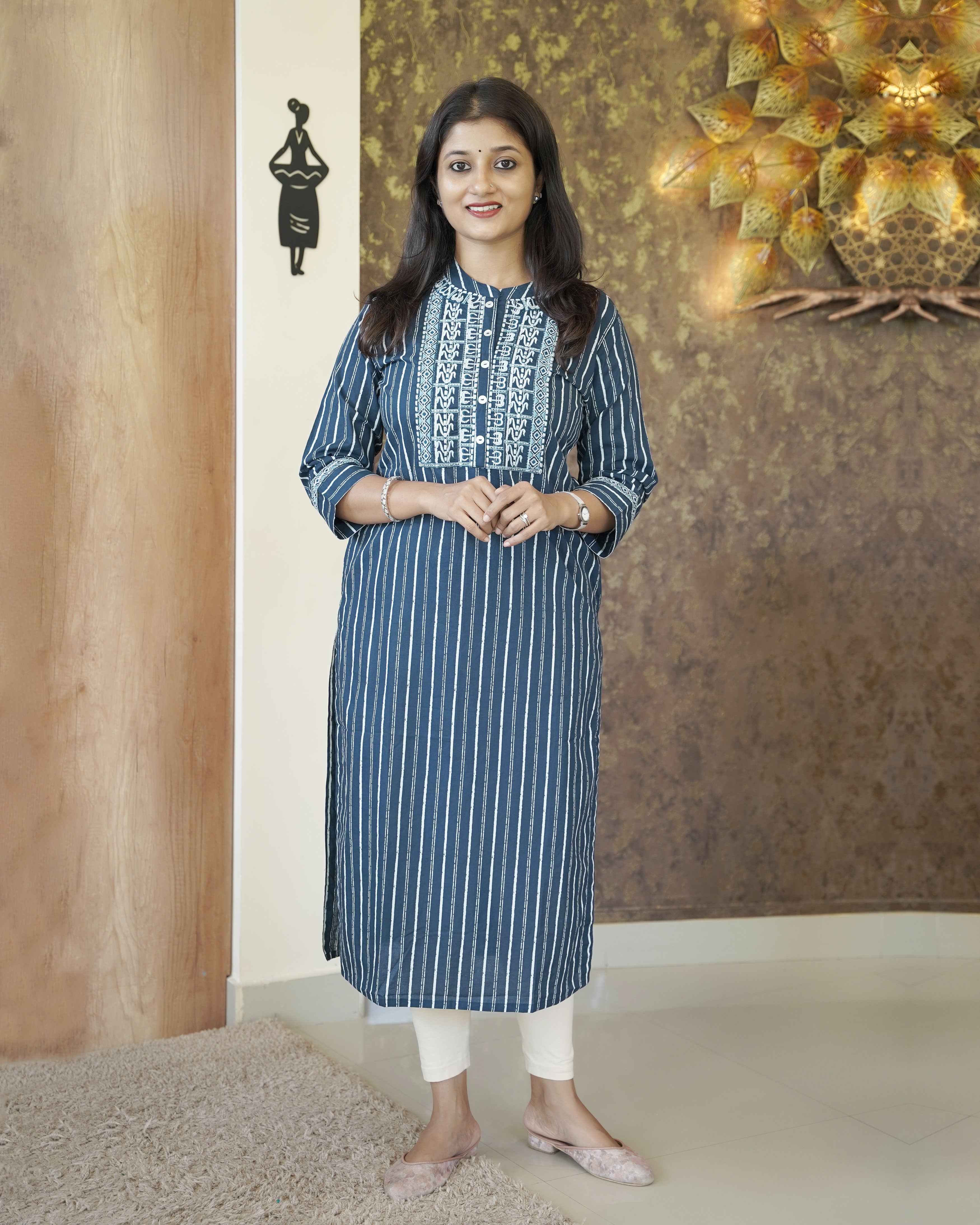 Load image into Gallery viewer, Pure Cotton Slitted Kurti- 00128