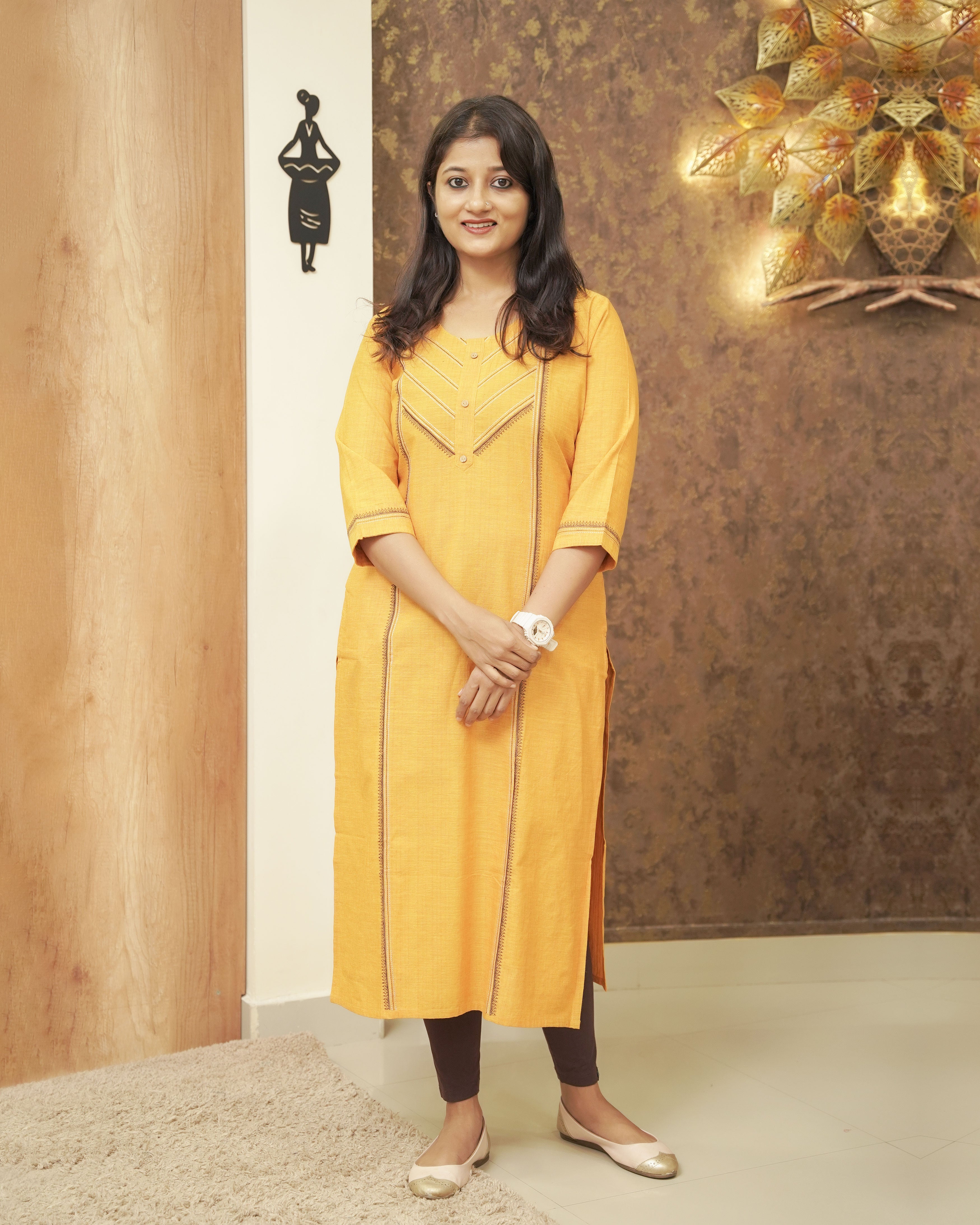 Load image into Gallery viewer, Cotton Slitted Kurti-00151