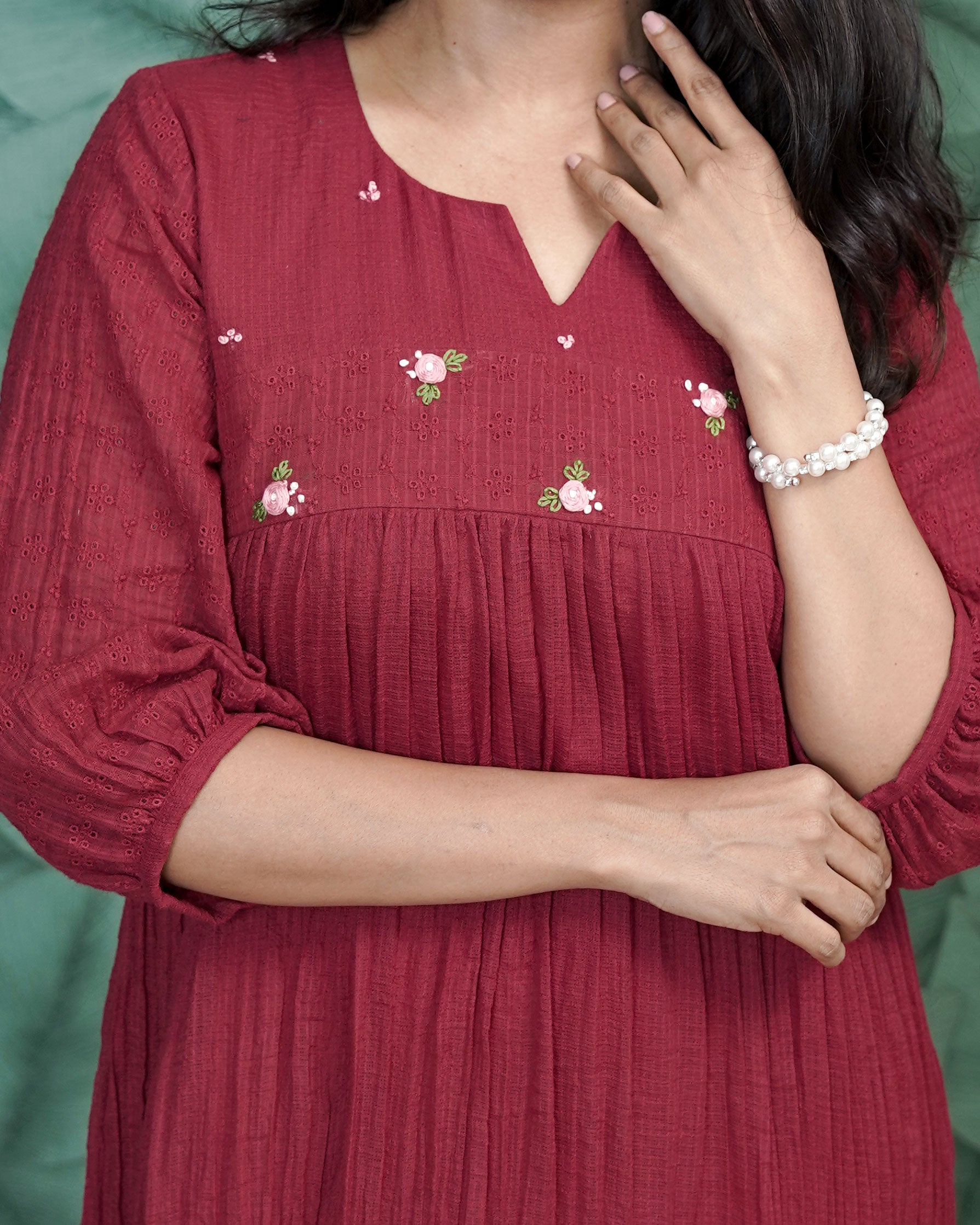 Load image into Gallery viewer, Kota Cotton A-line Kurti(Pre- Order)-5463