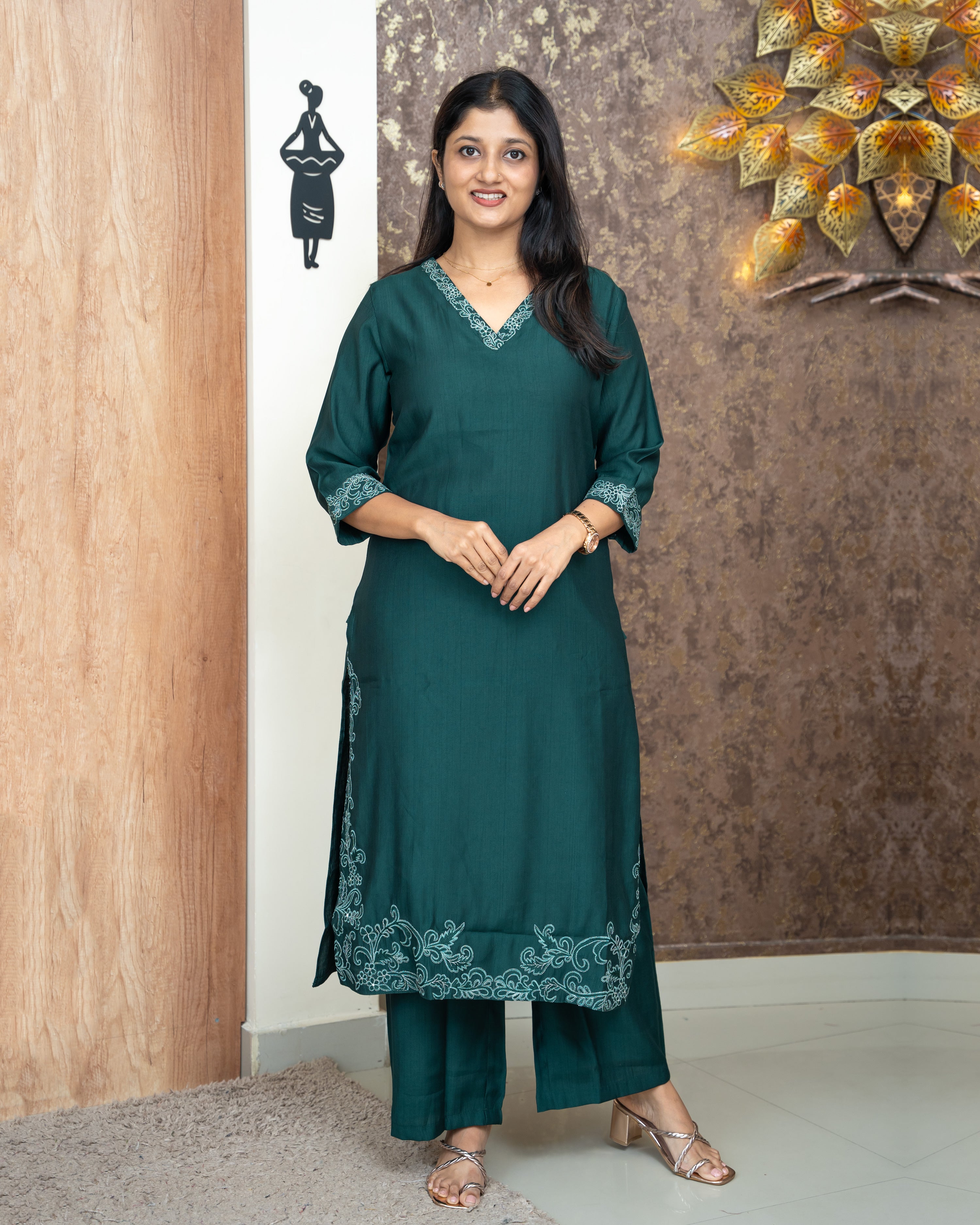 Load image into Gallery viewer, Semi Silk Co-Ord Set-4870