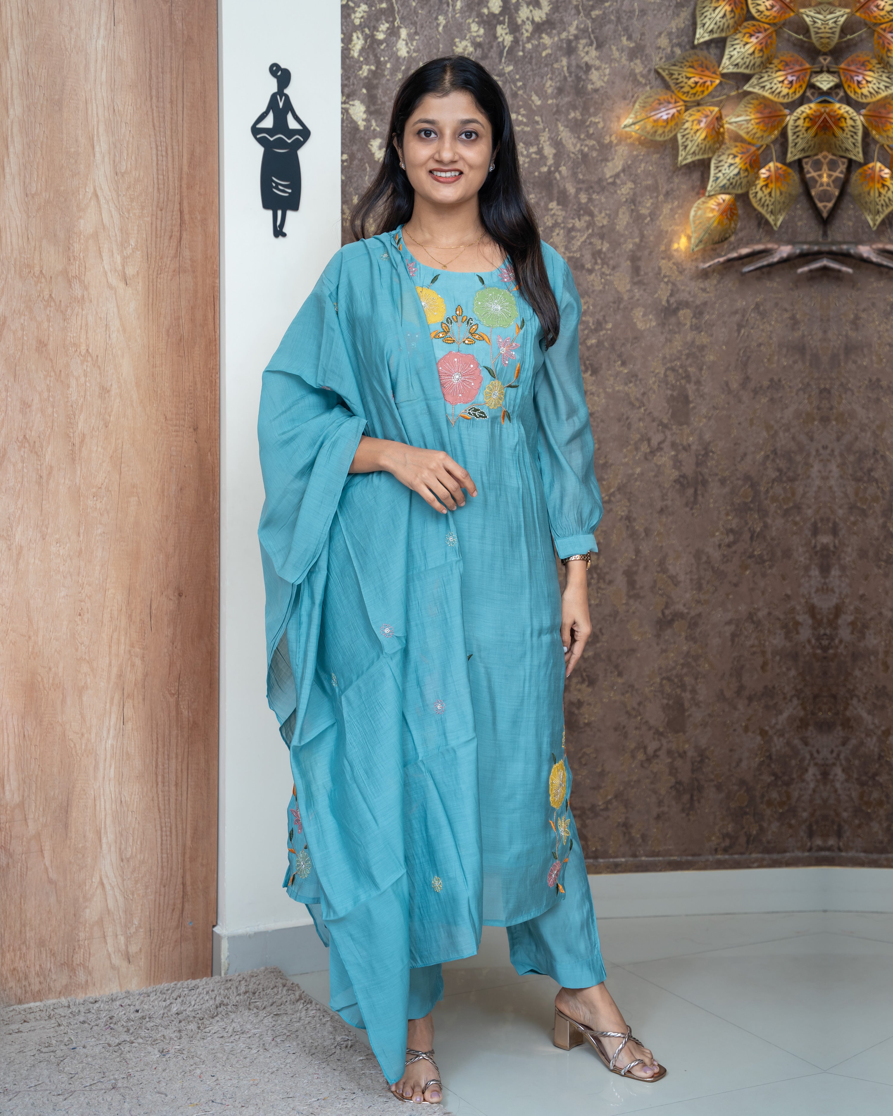 Load image into Gallery viewer, Mul Chanderi Suit- 4960