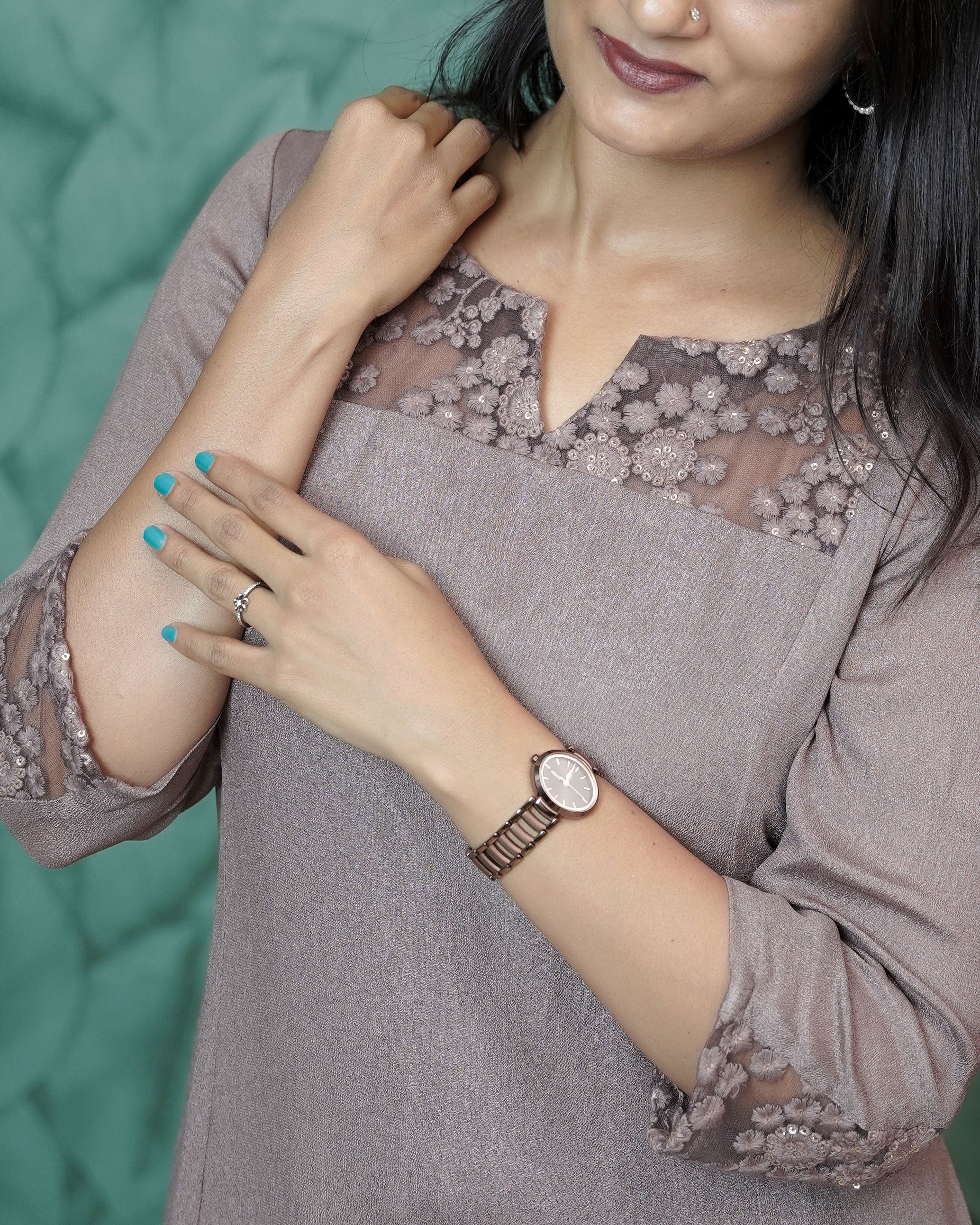 Load image into Gallery viewer, Crepe Silk A-line Kurti(Pre-Order)-5285