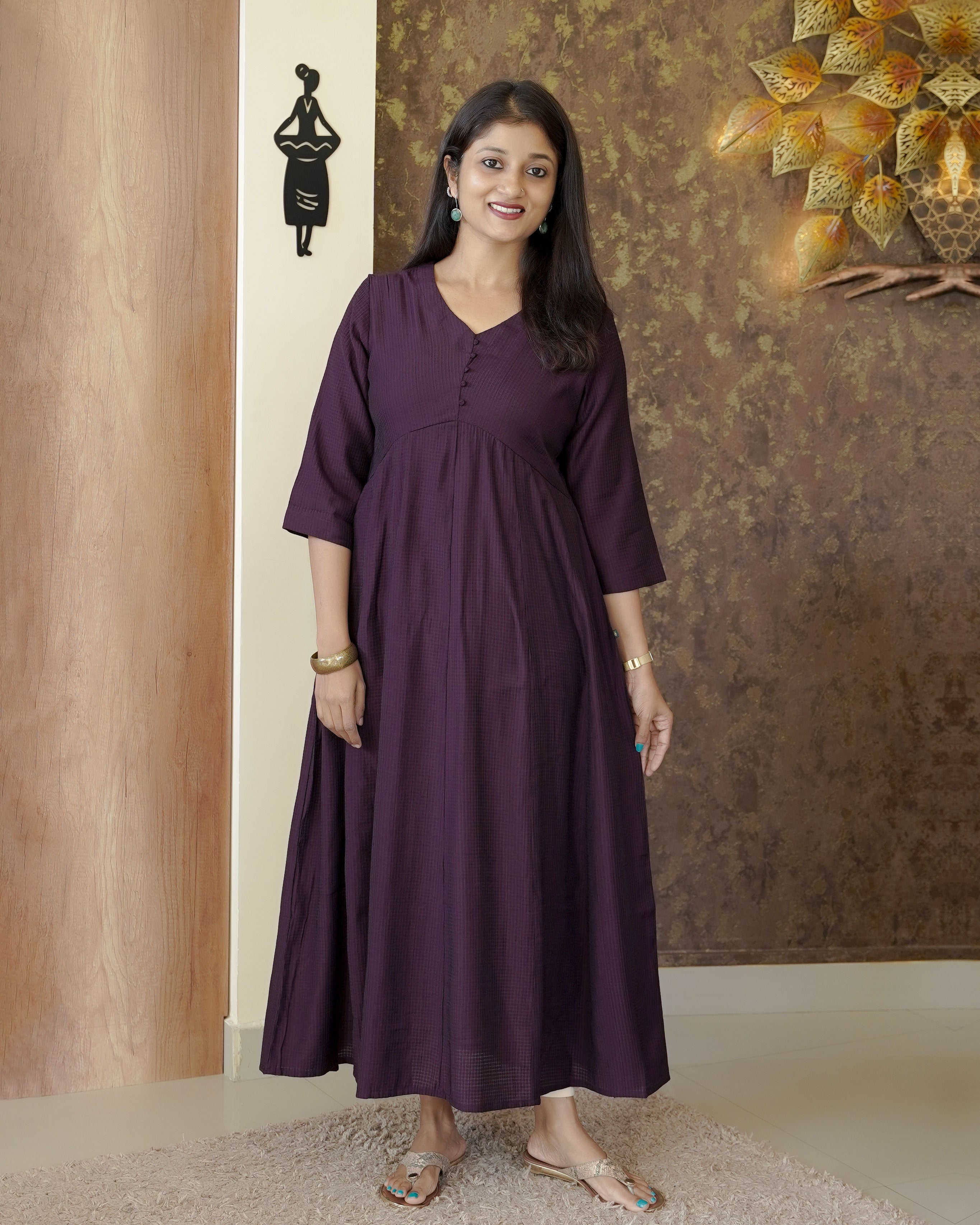 Load image into Gallery viewer, Cotton Silk A-line kurti-00286