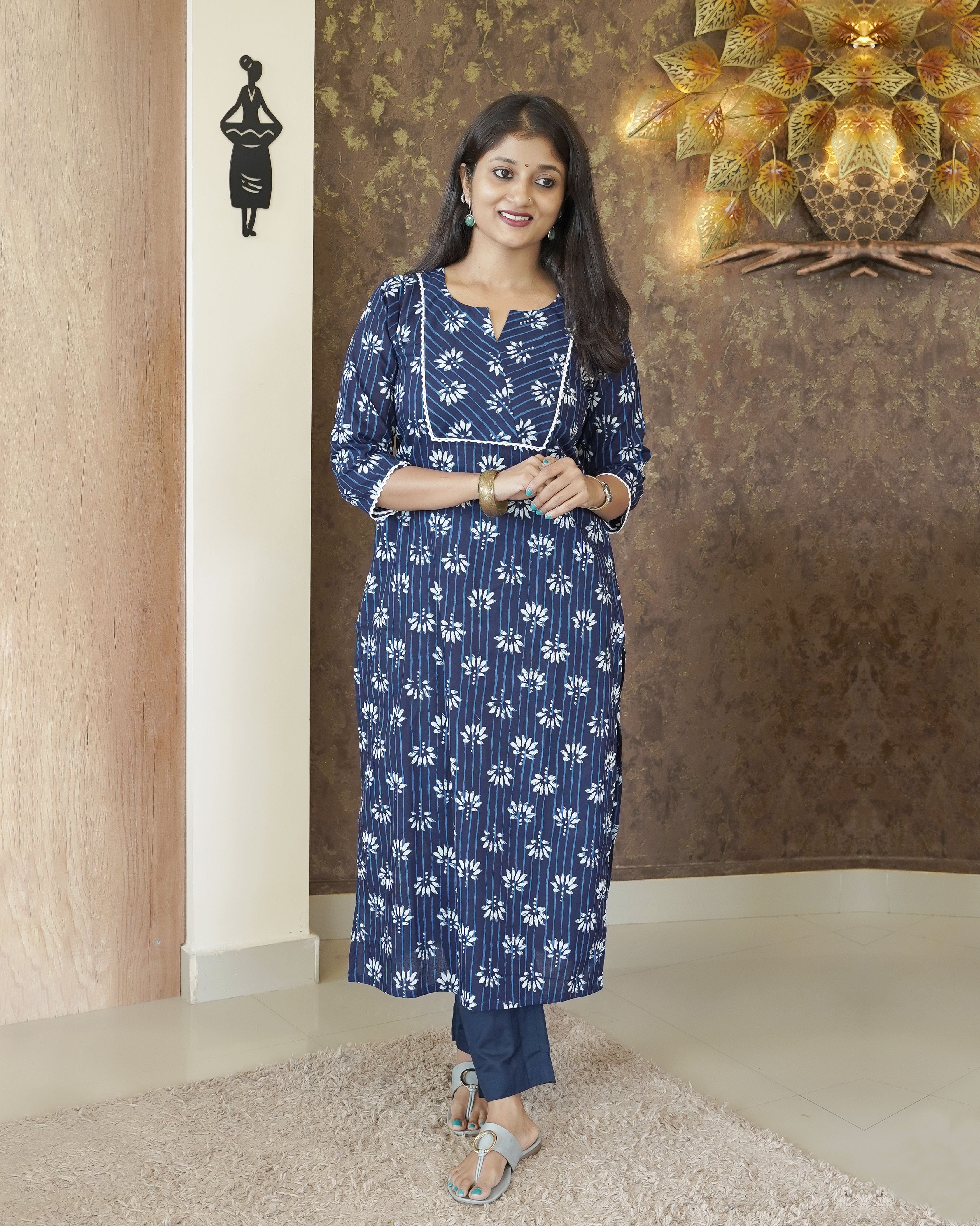 Load image into Gallery viewer, Pure Cotton Slitted Kurti(Pre-Order)-00268