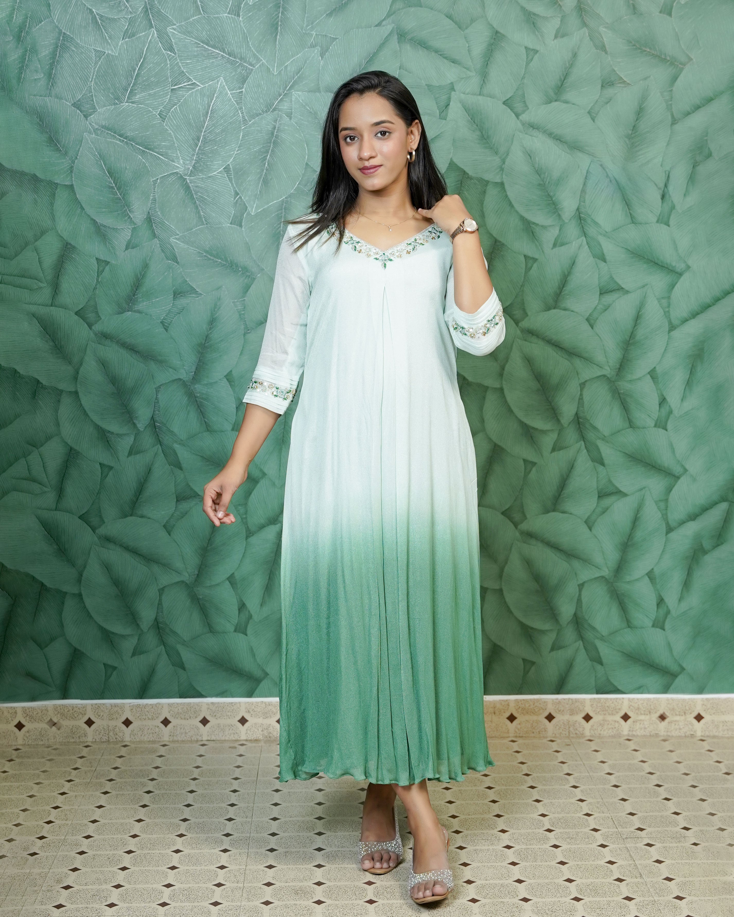 Load image into Gallery viewer, Crepe Georgette Designer Wear - 0328( Pre-Order)