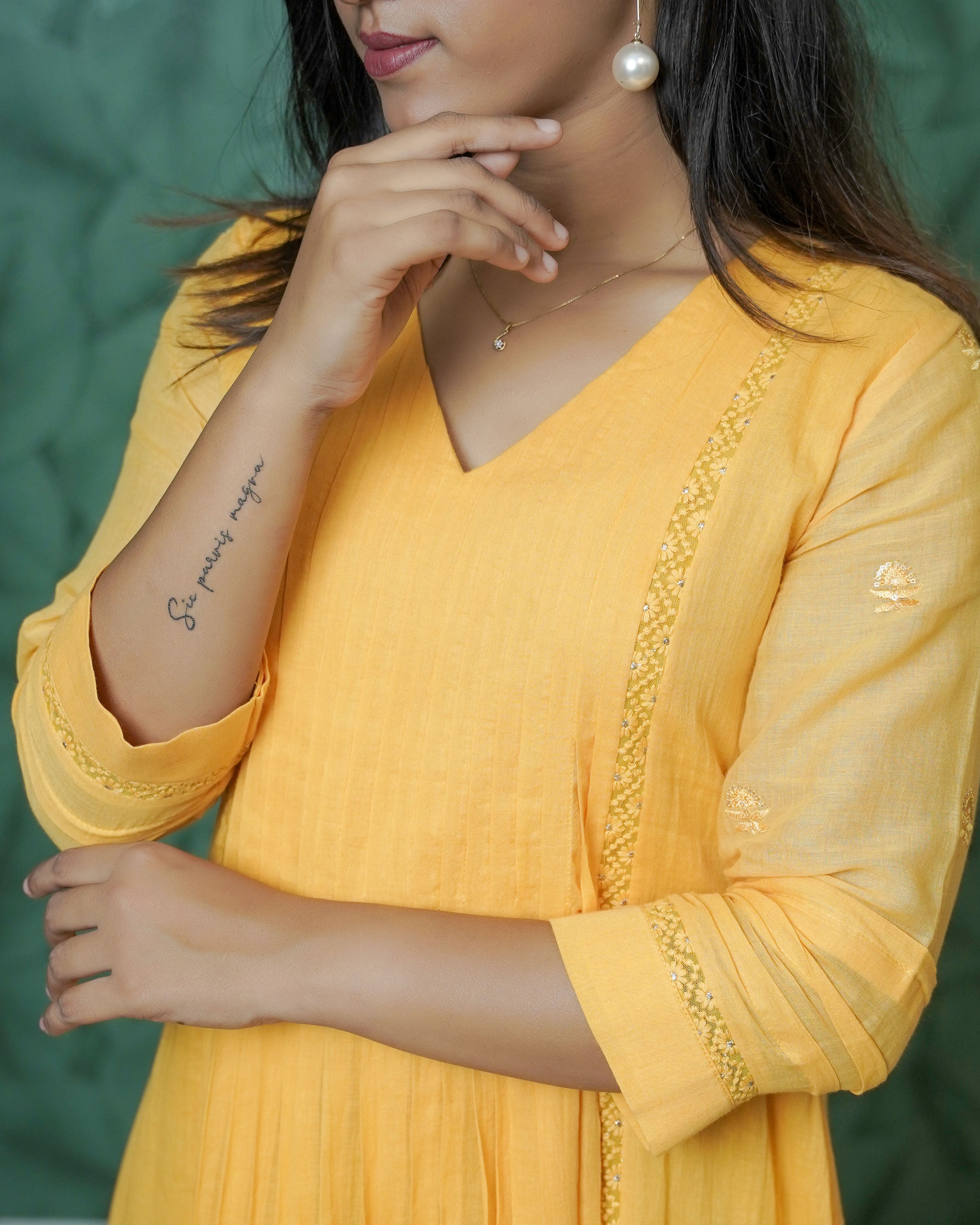 Load image into Gallery viewer, Pure Mull Cotton A-line Kurti(Pre-Order)-0428