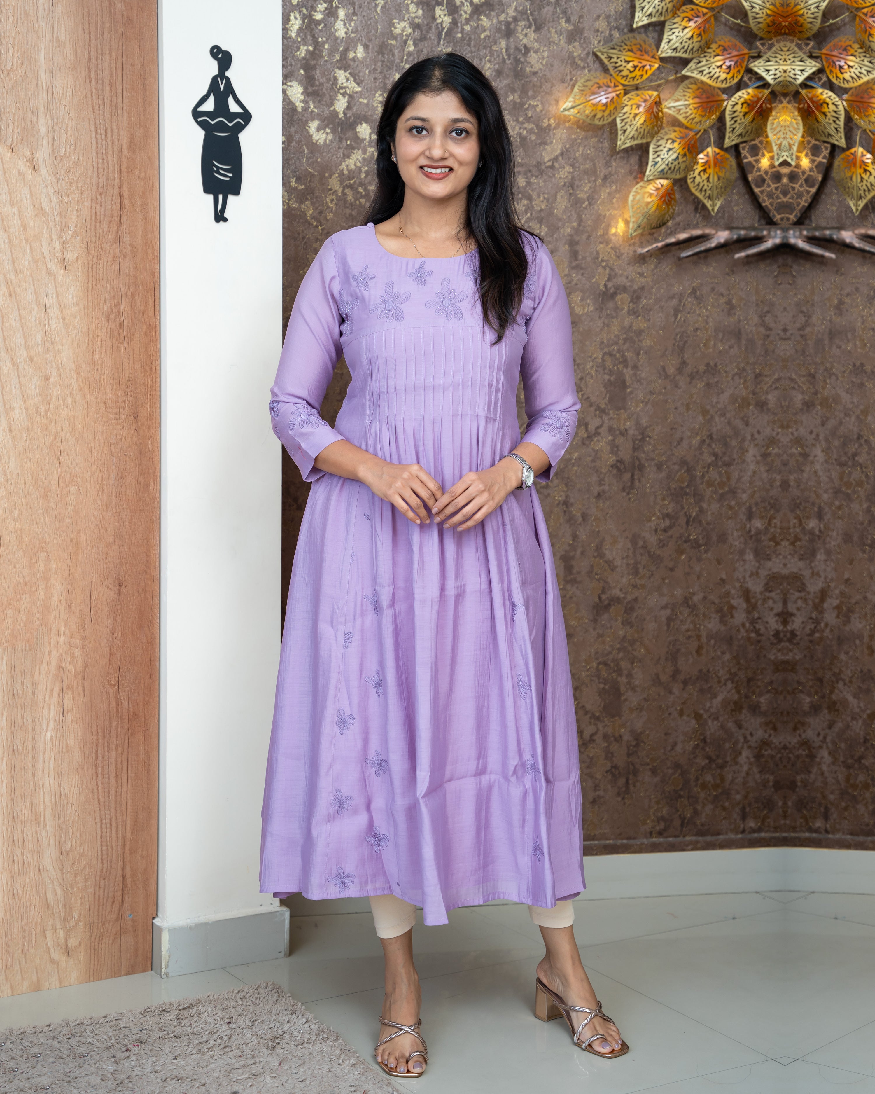 Load image into Gallery viewer, Mul Chanderi Kurti-5187