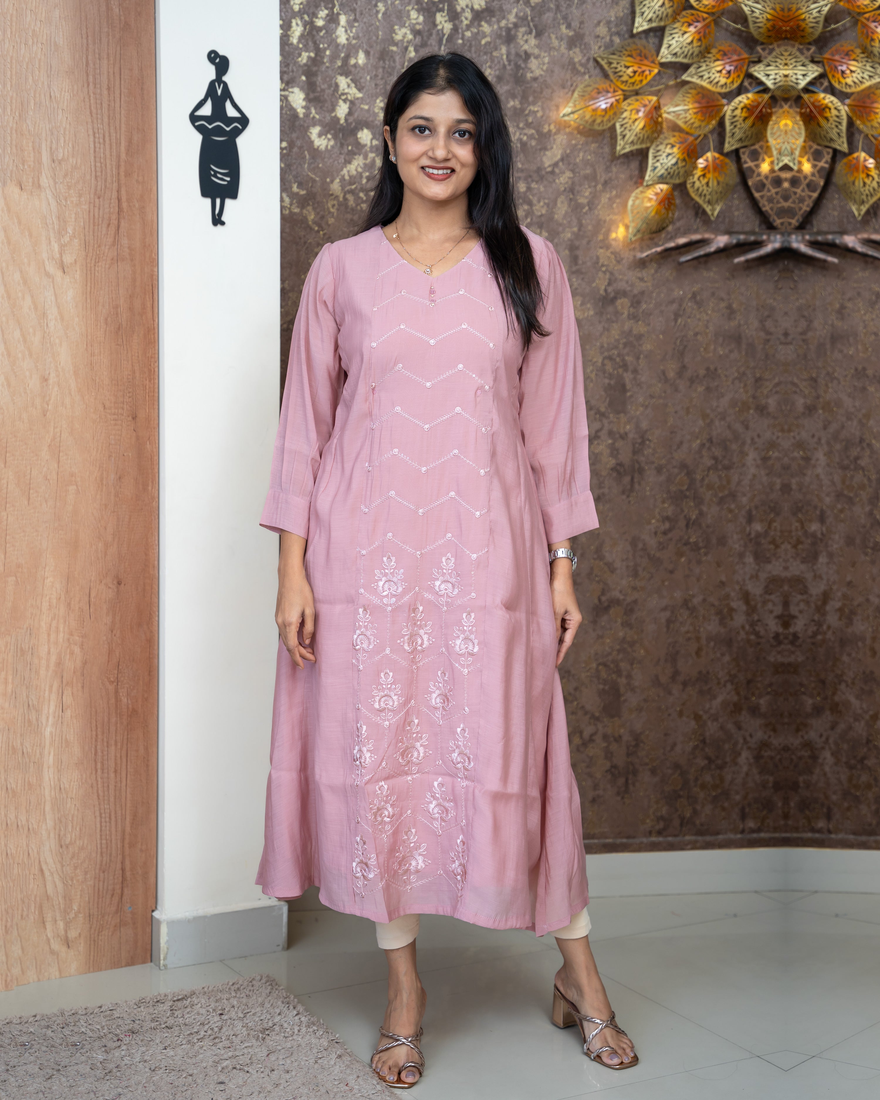 Load image into Gallery viewer, Mul Chanderi Kurti-5189