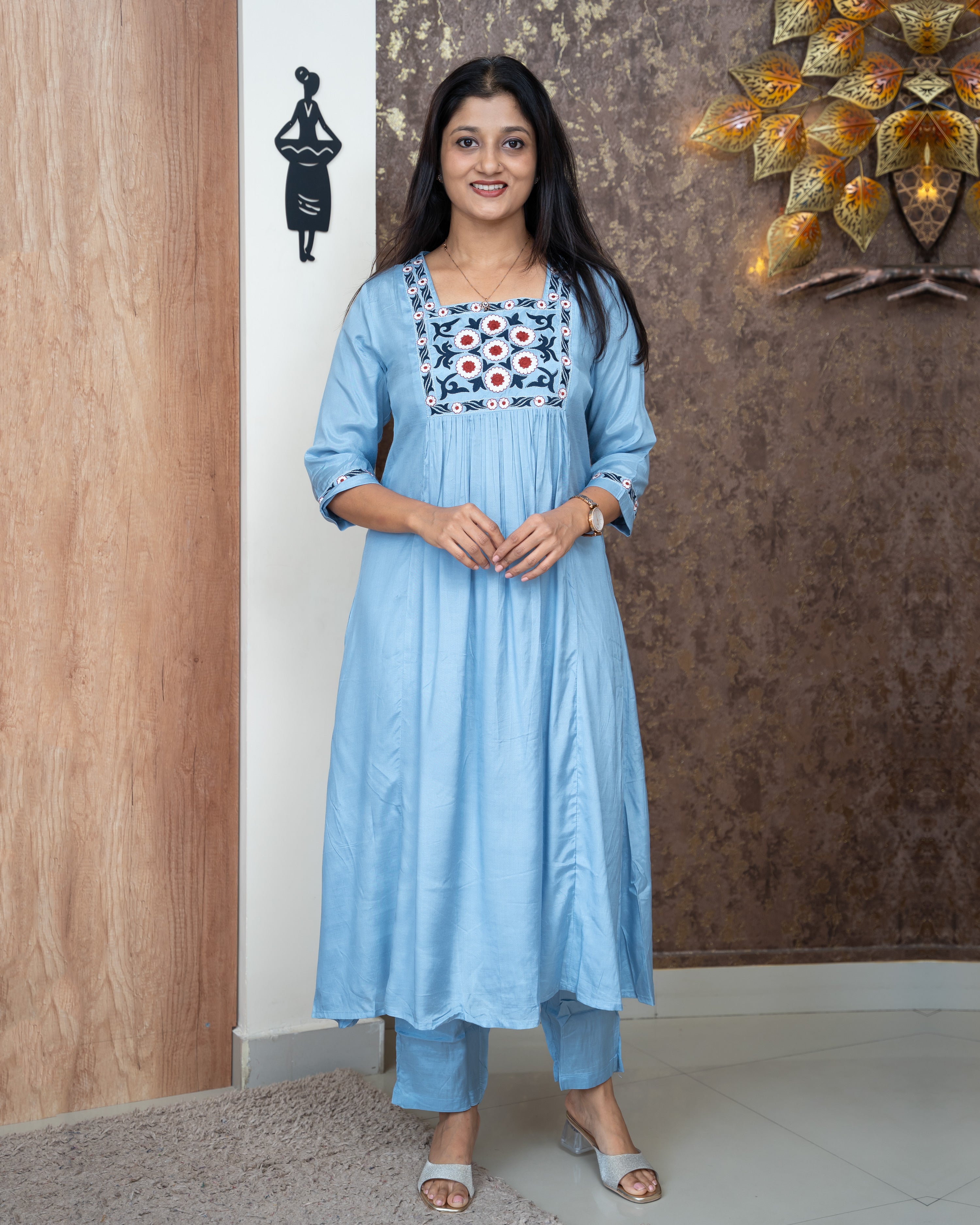 Load image into Gallery viewer, Crepe Silk Co-Ord Set-5253