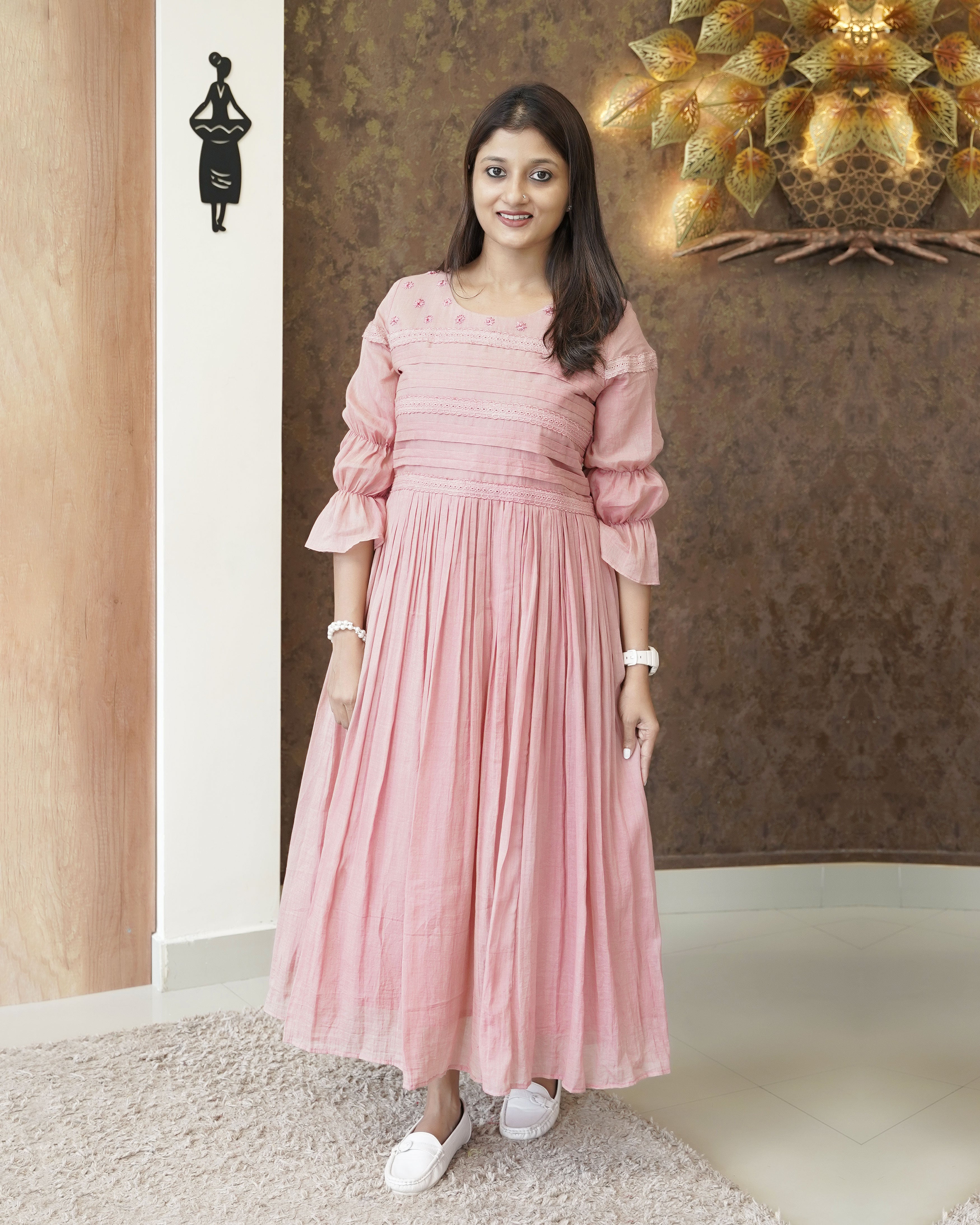 Load image into Gallery viewer, Pure Mull Cotton A-line Kurti(Pre-Order)-5286