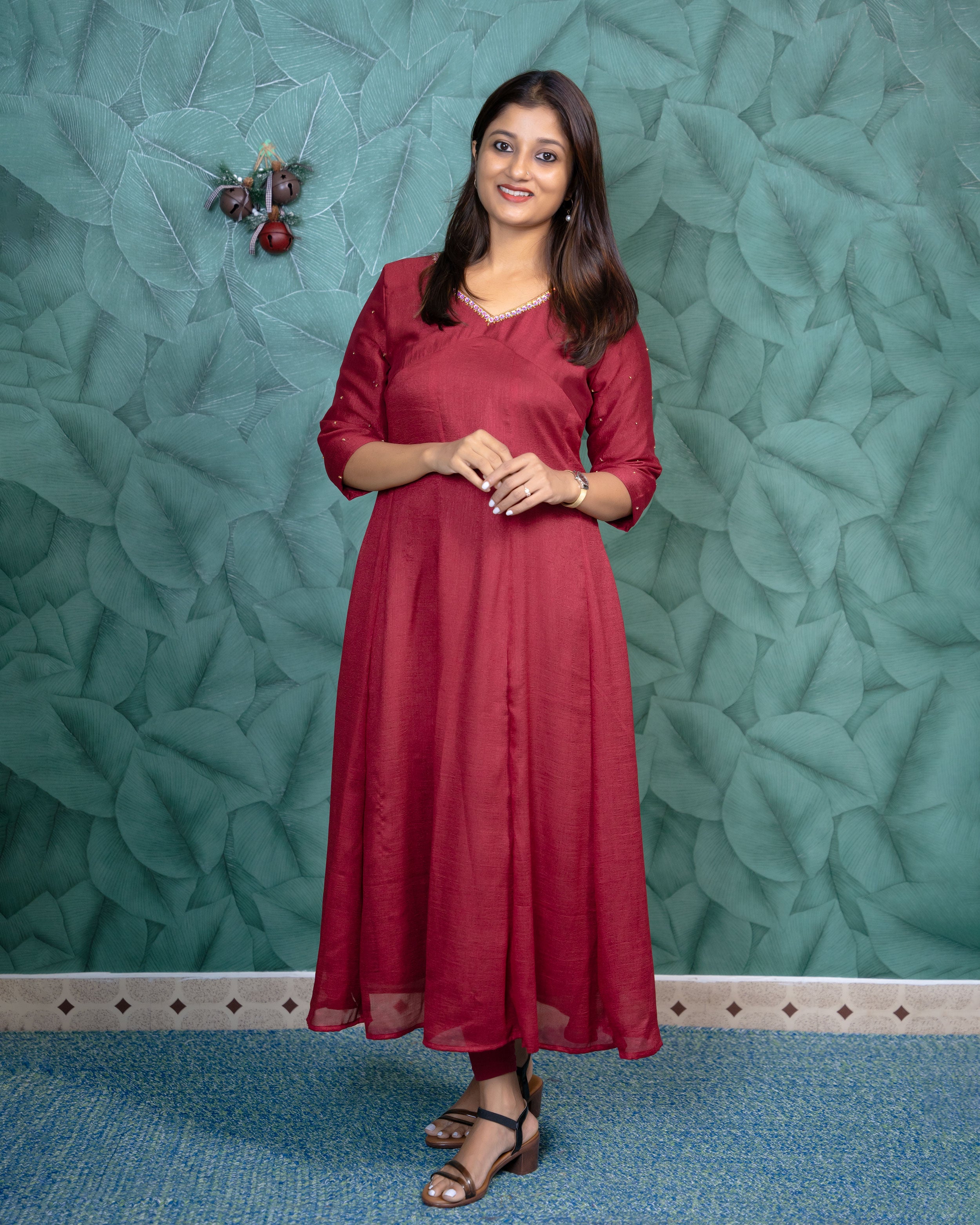 Load image into Gallery viewer, Vichitra Silk Designer Kurti (Pre-Order)-5479