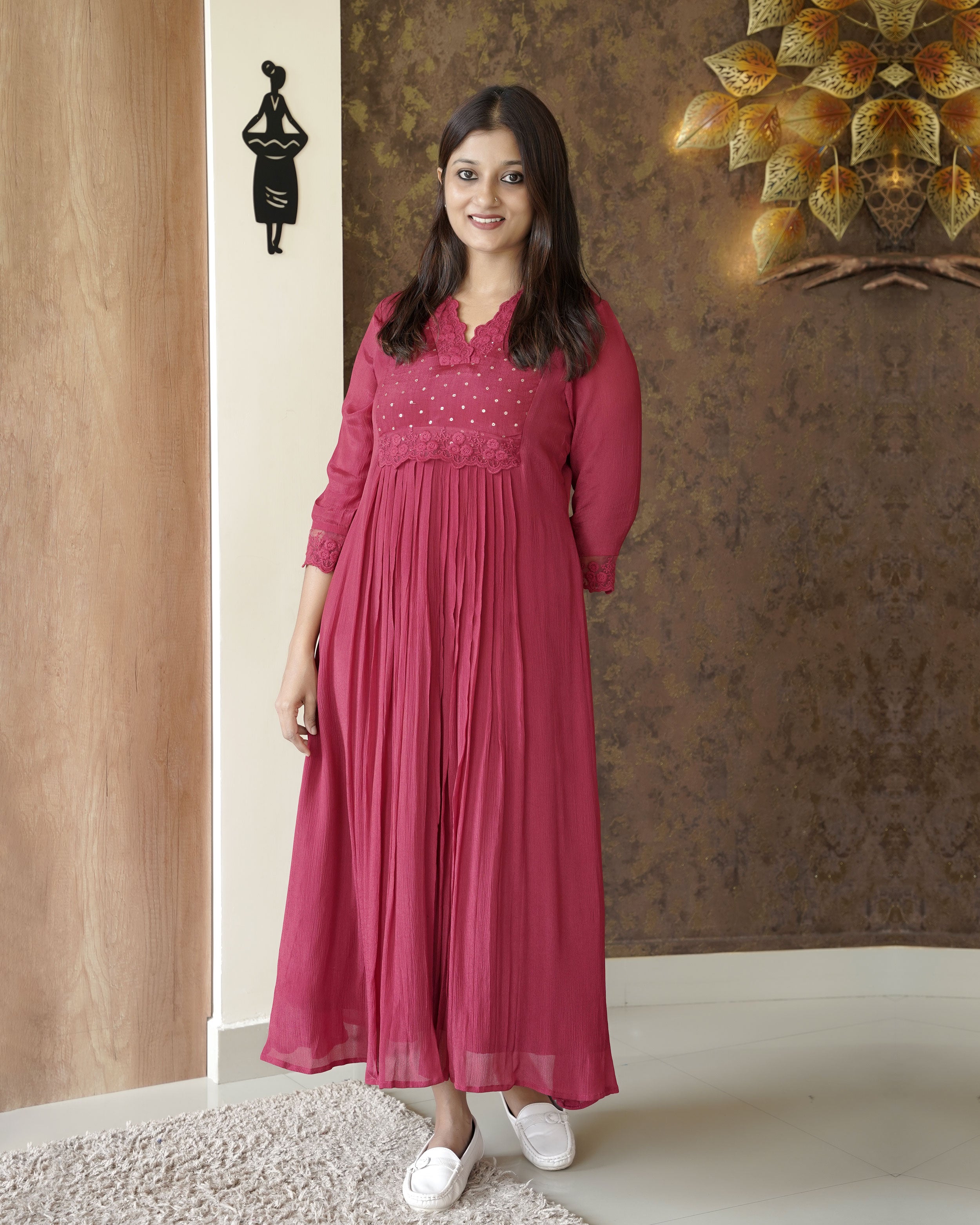 Load image into Gallery viewer, Chinnon Chiffon Designer Kurti (Pre-Order)-0598