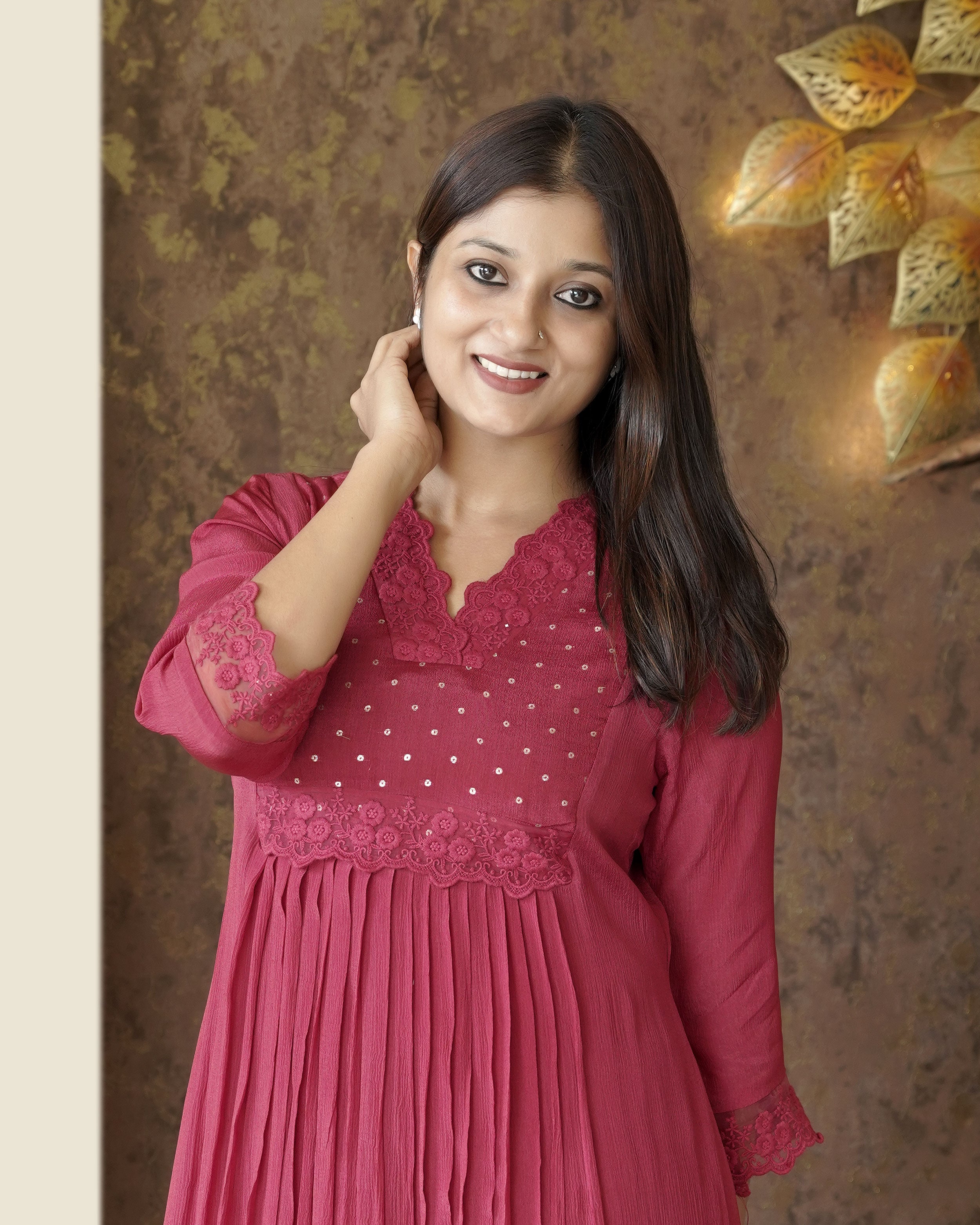 Load image into Gallery viewer, Chinnon Chiffon Designer Kurti (Pre-Order)-0598