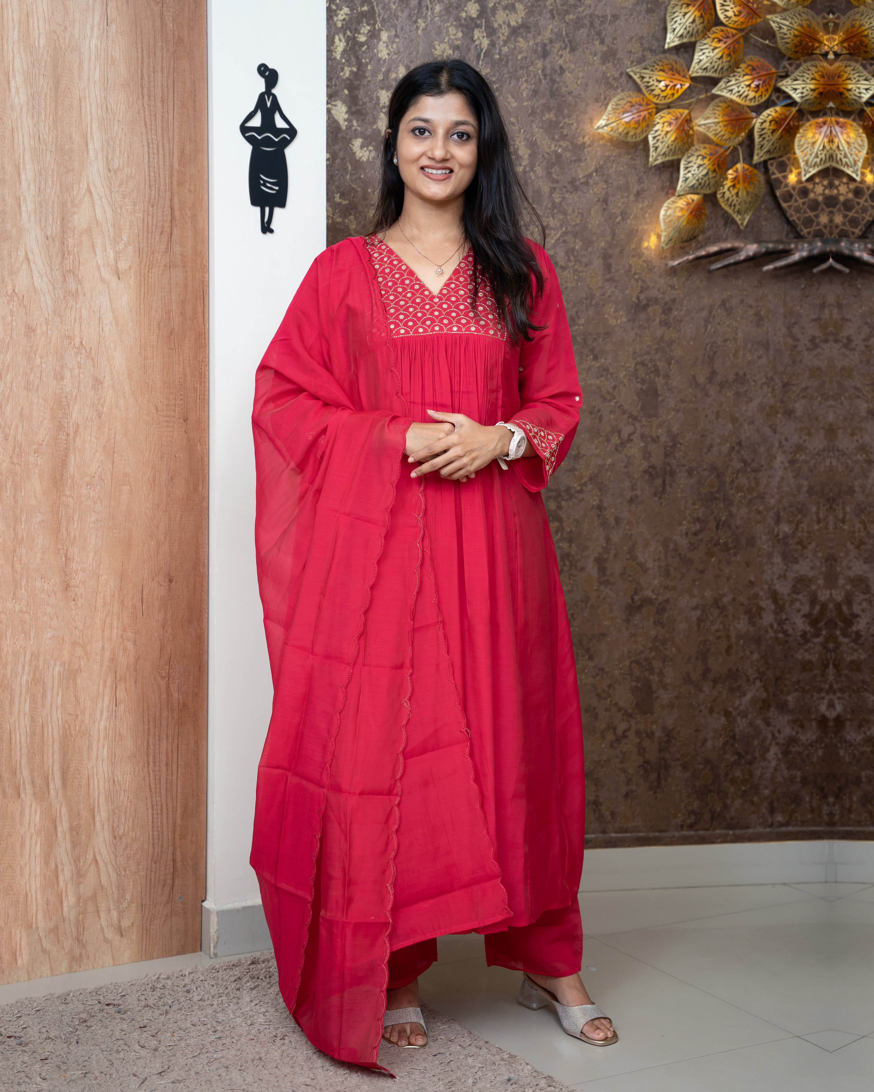 Load image into Gallery viewer, Mul Chanderi Suit-5394