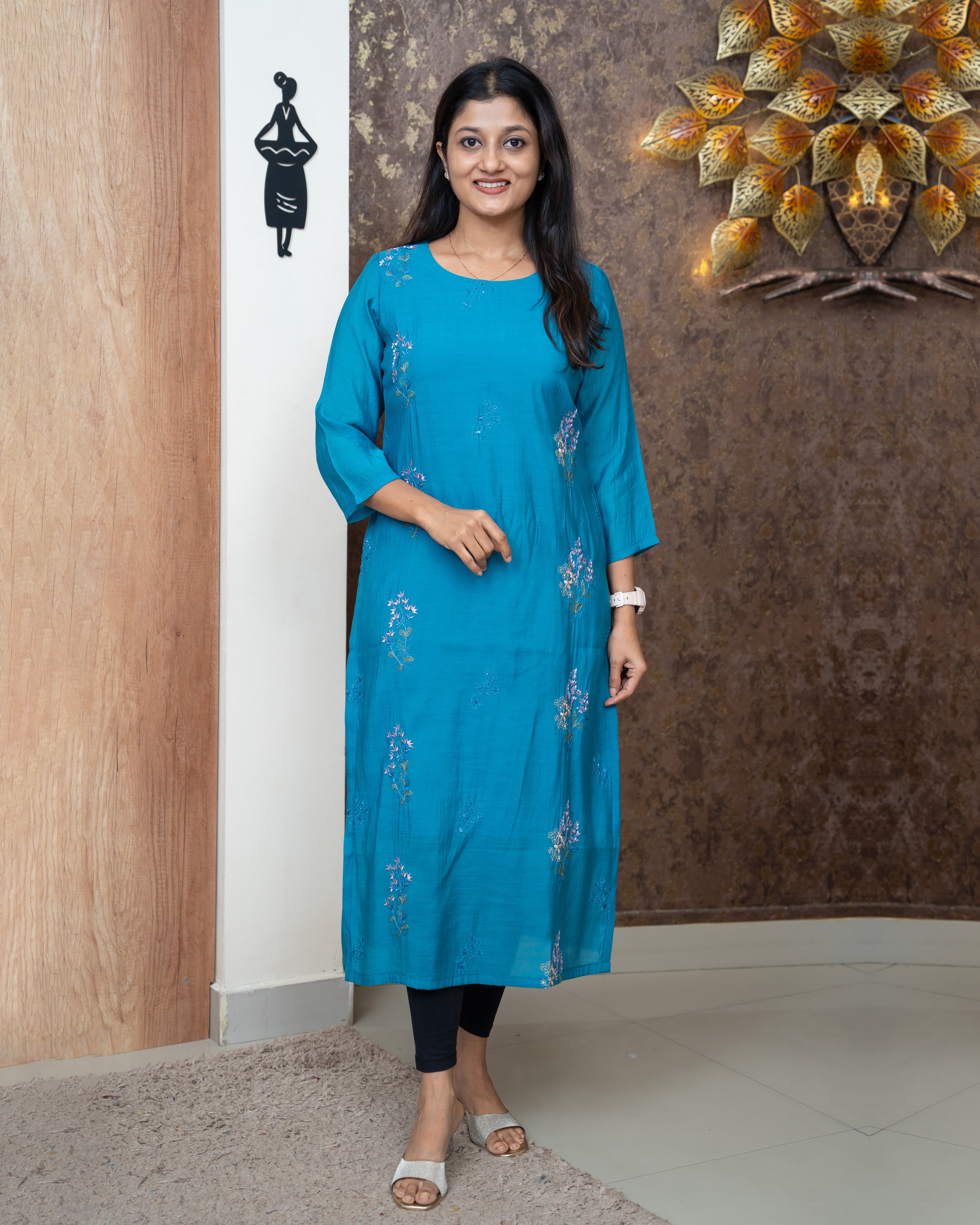 Load image into Gallery viewer, Mul Chanderi Kurti-5337