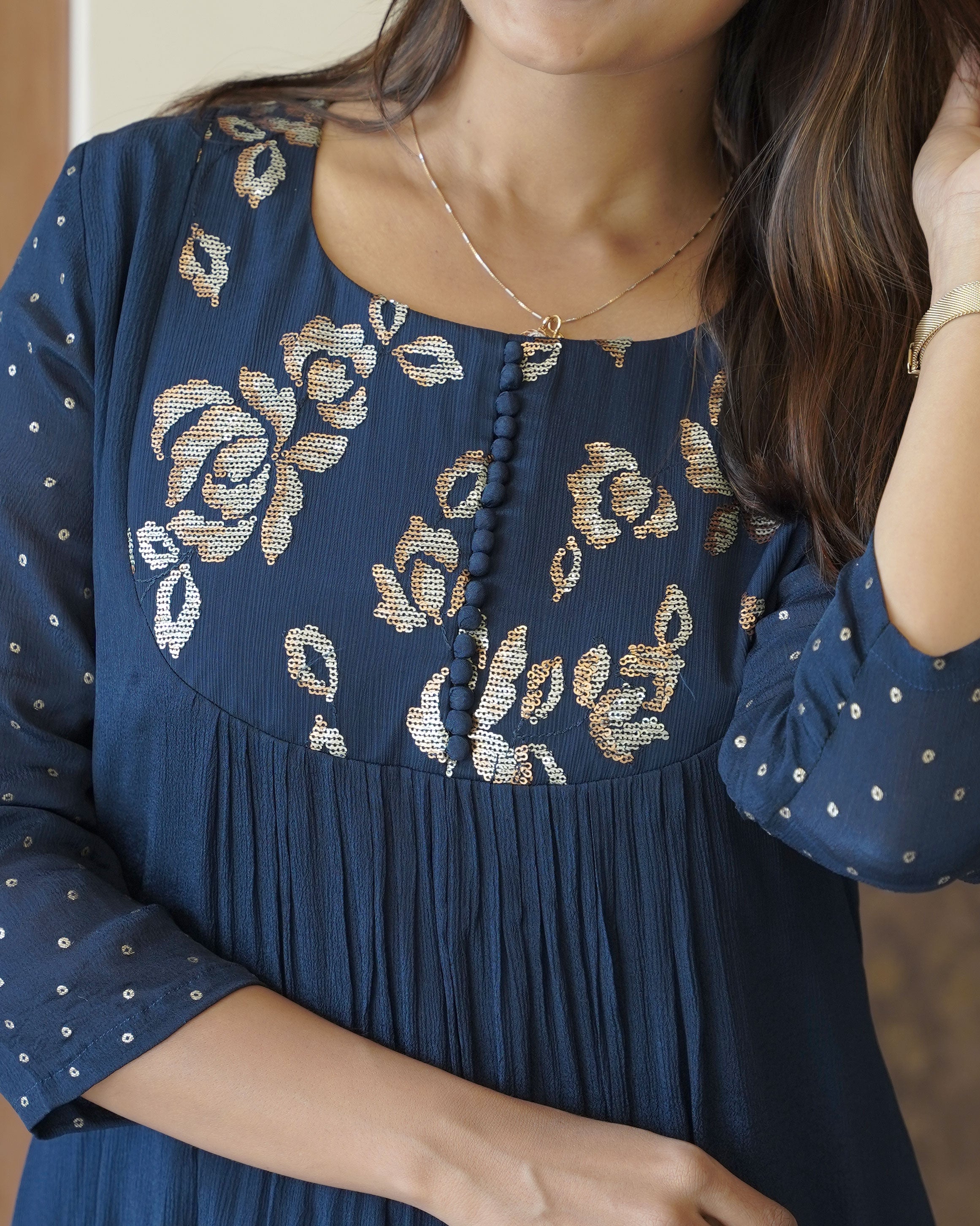 Load image into Gallery viewer, Chinnon Chiffon Designer Kurti( Pre-Order)-0741