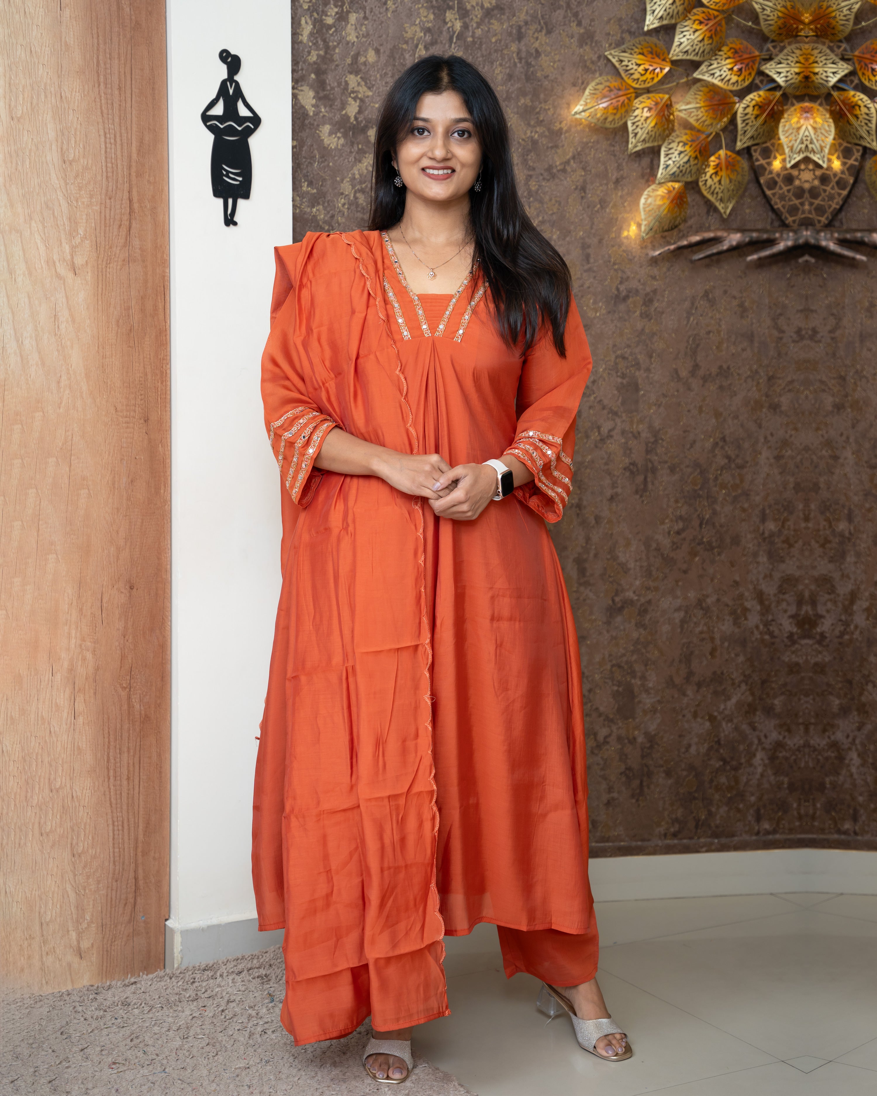 Load image into Gallery viewer, Mul Chanderi Suit-5443