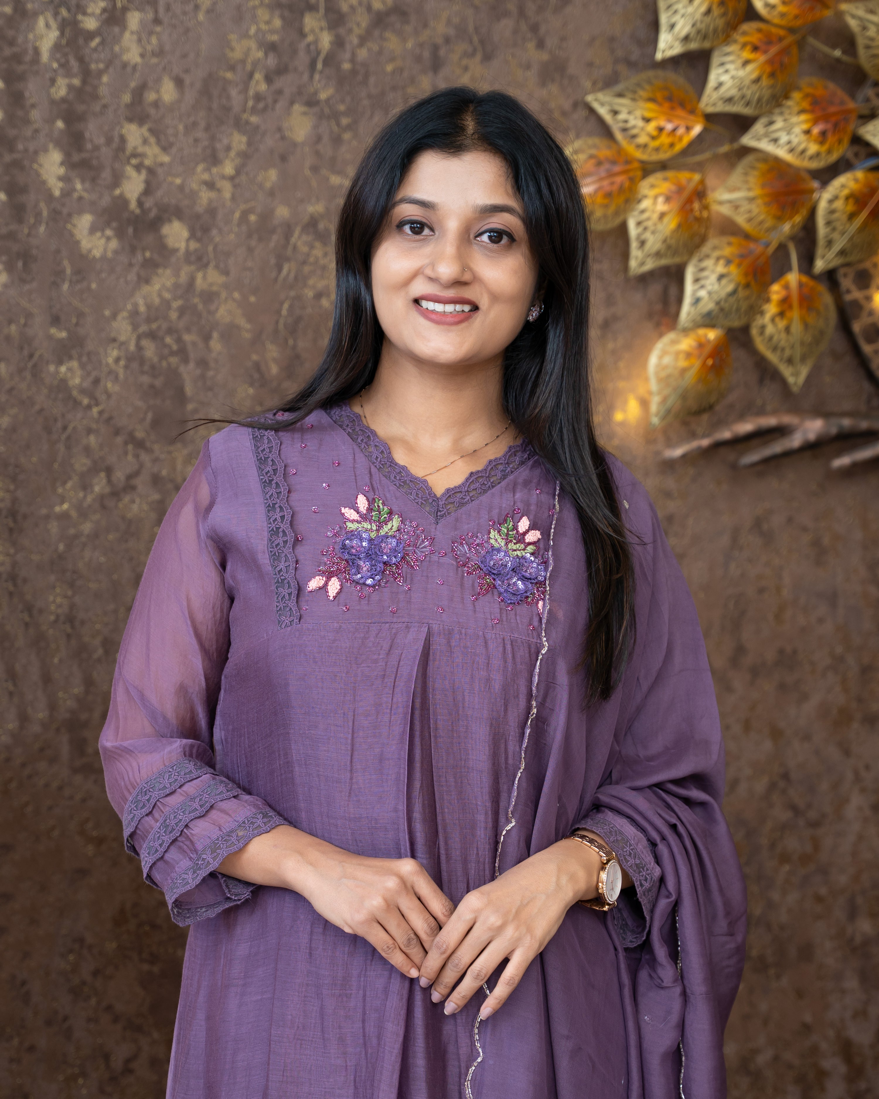 Load image into Gallery viewer, Mul Chanderi Suit-5444