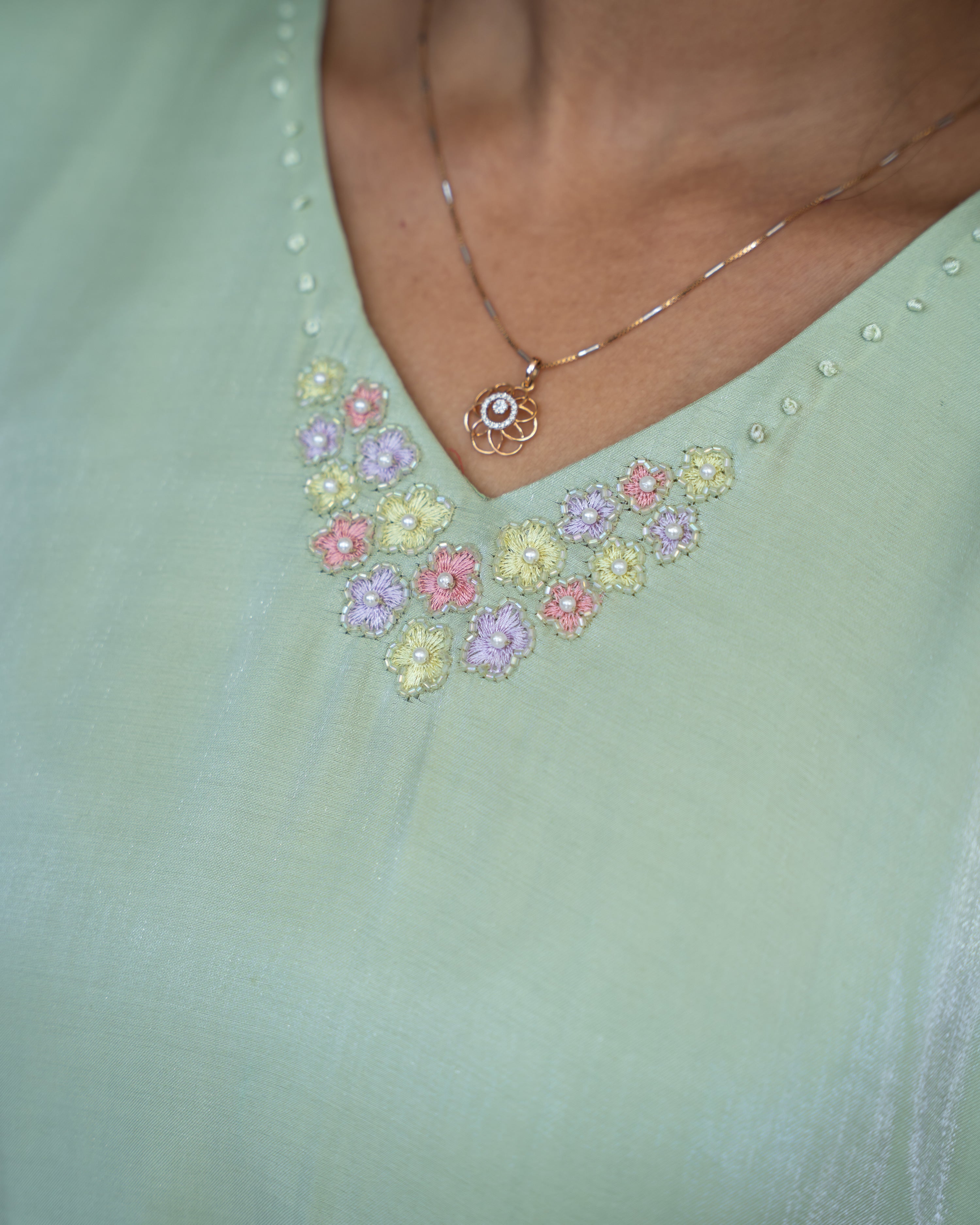 Load image into Gallery viewer, Metallic Organza Kurti-871