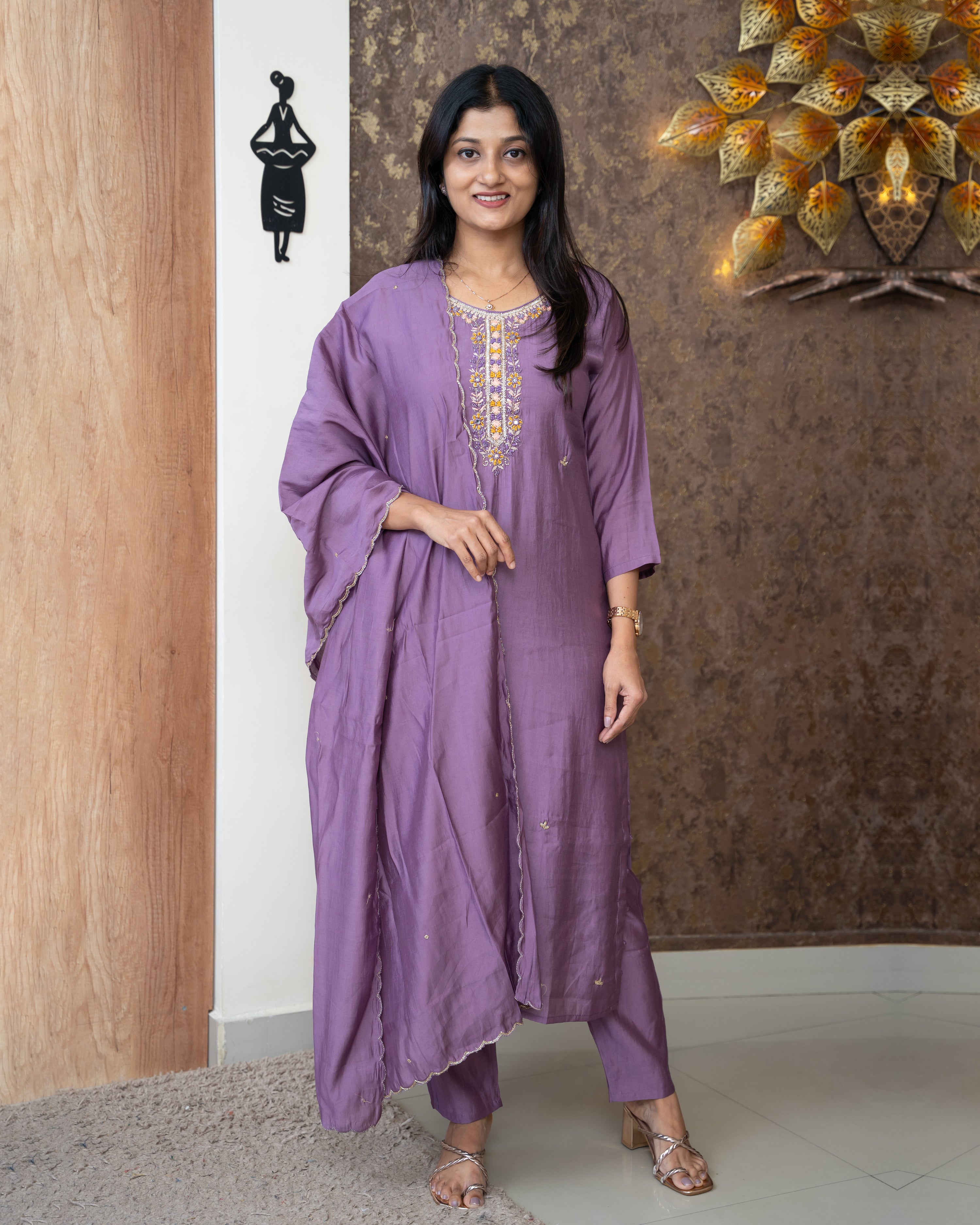 Load image into Gallery viewer, Chanderi Suit-5470