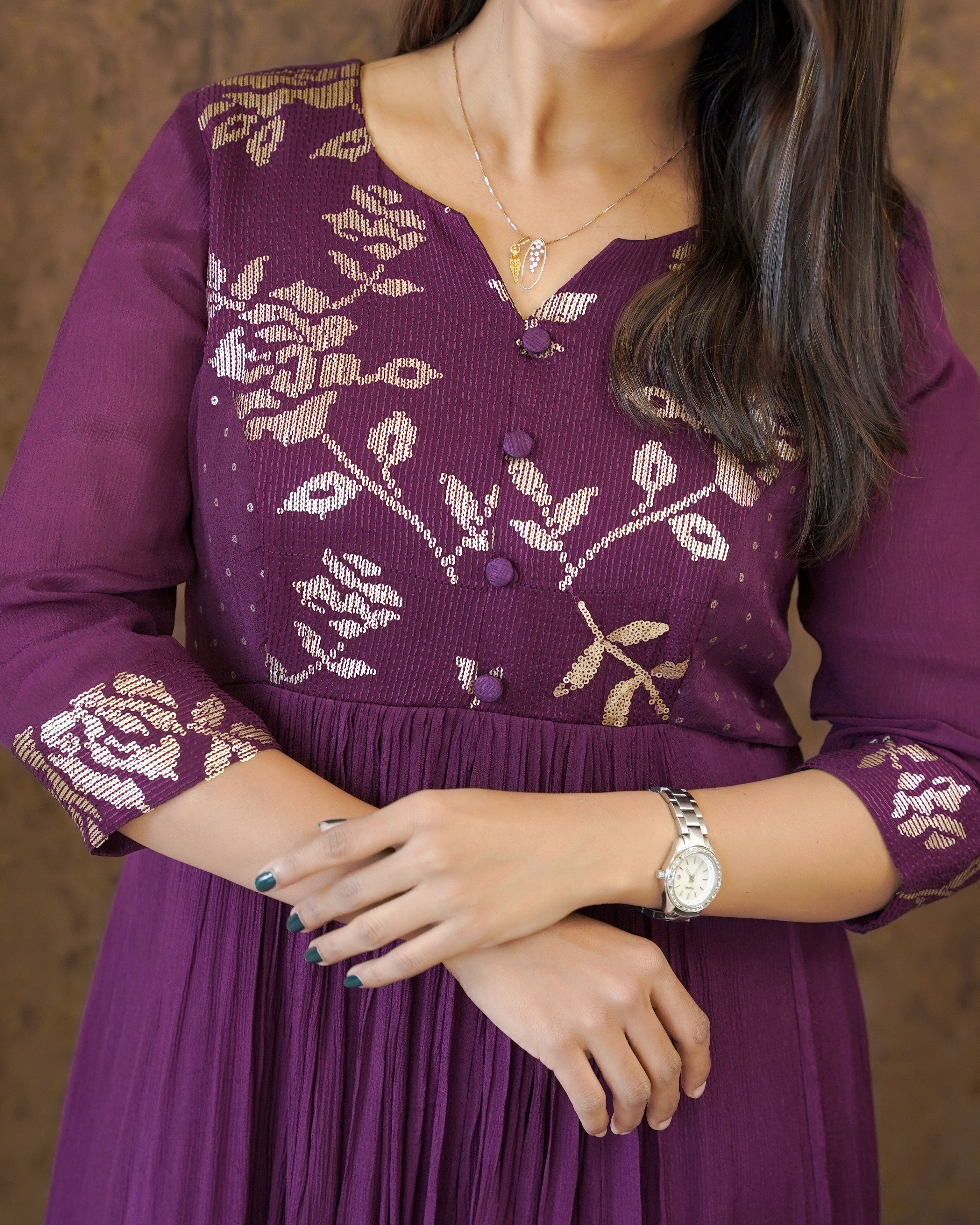 Load image into Gallery viewer, Chinnon Chiffon Designer Kurti( Pre-Order)-0873