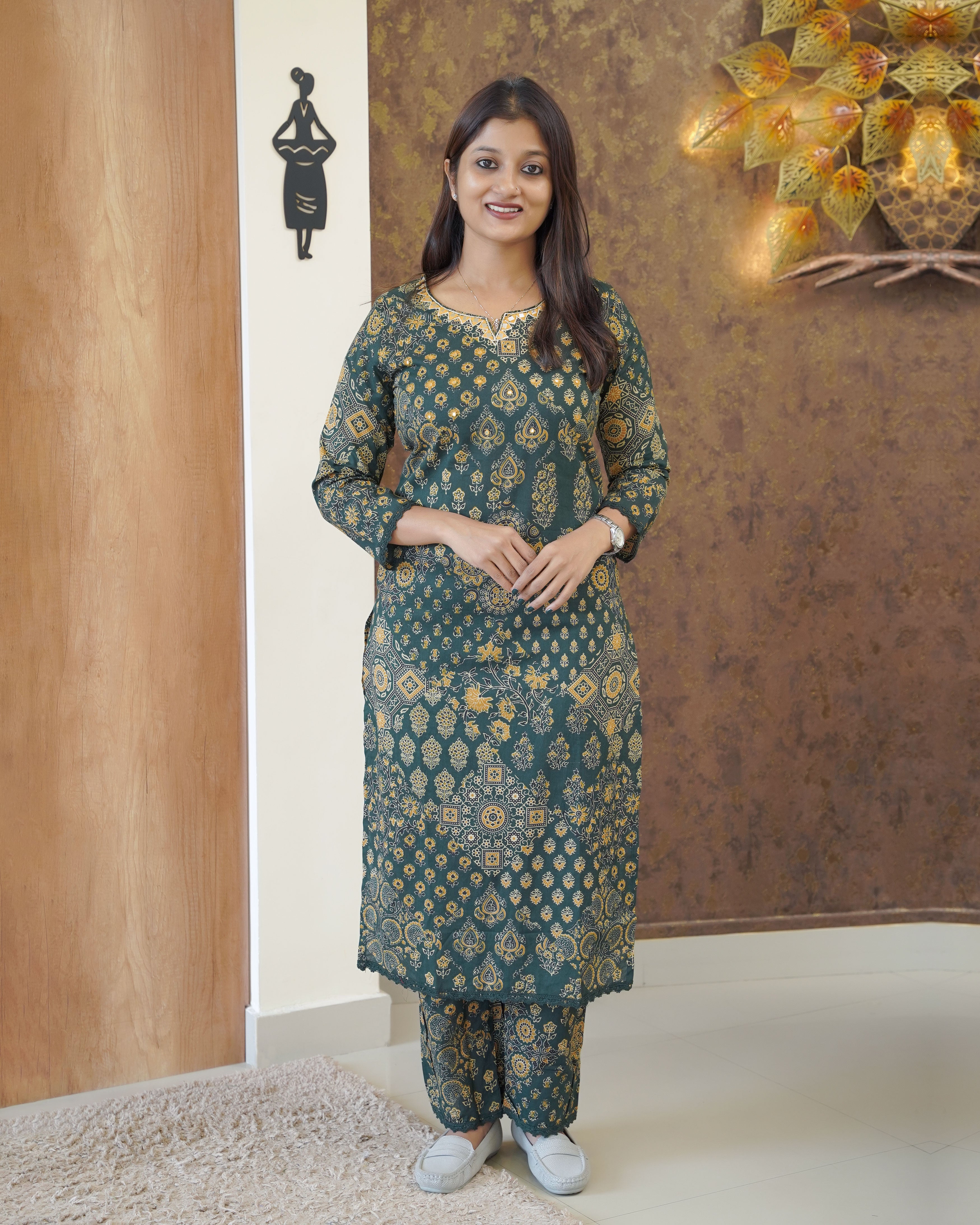 Load image into Gallery viewer, Printed Cotton Co-Ord Set-0866