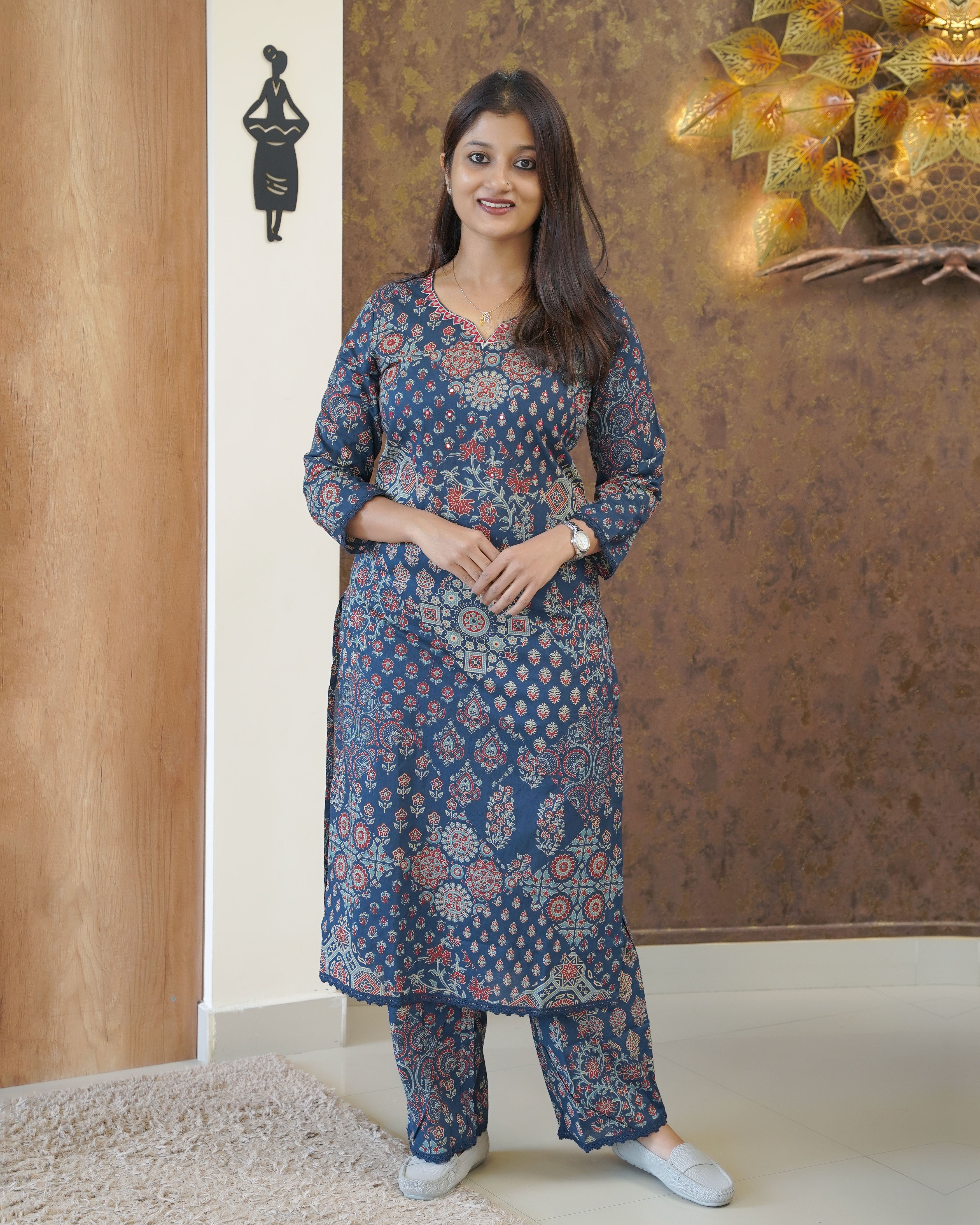 Load image into Gallery viewer, Printed Cotton Co-Ord Set-0866