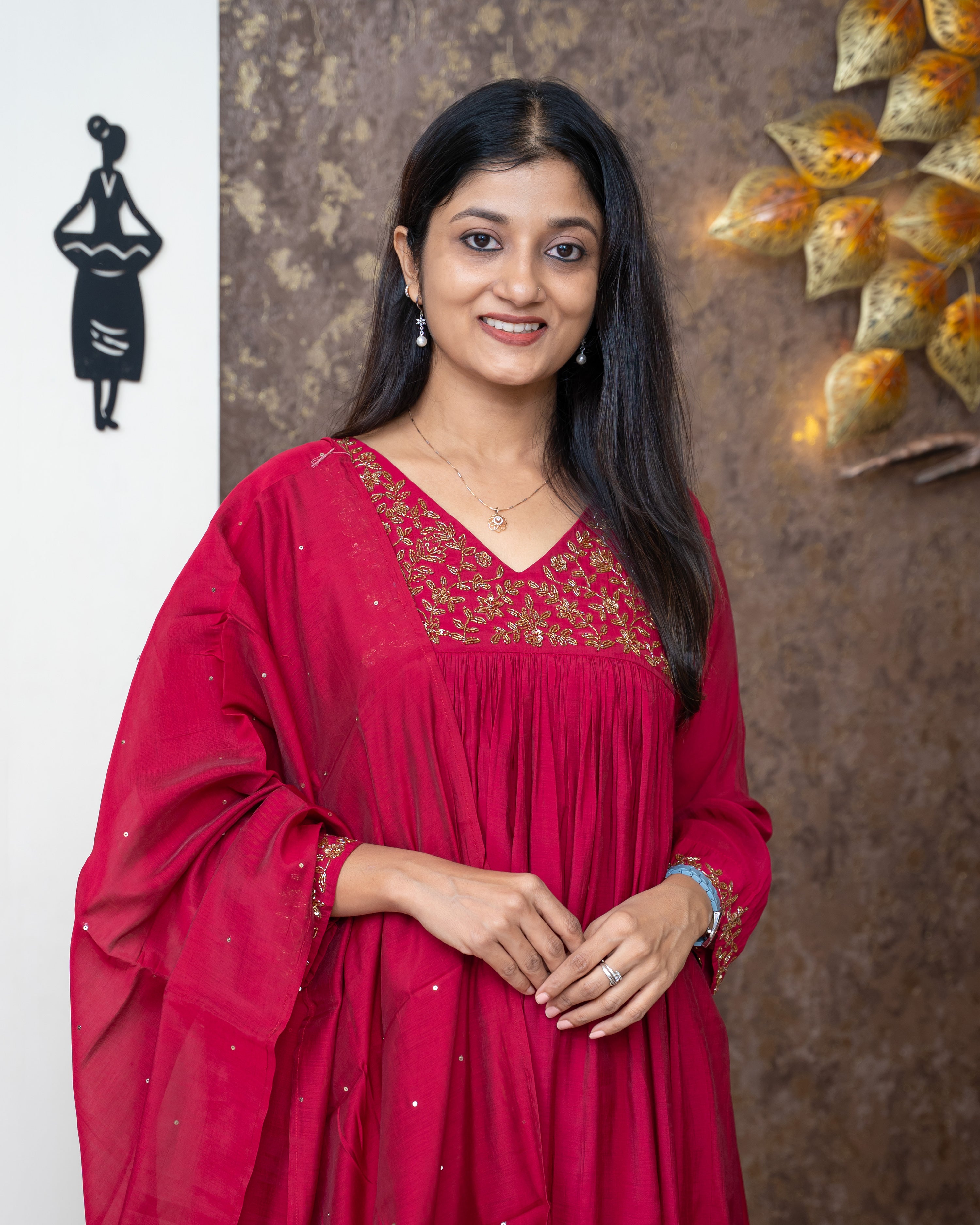 Load image into Gallery viewer, Mul Chanderi Suit-5577