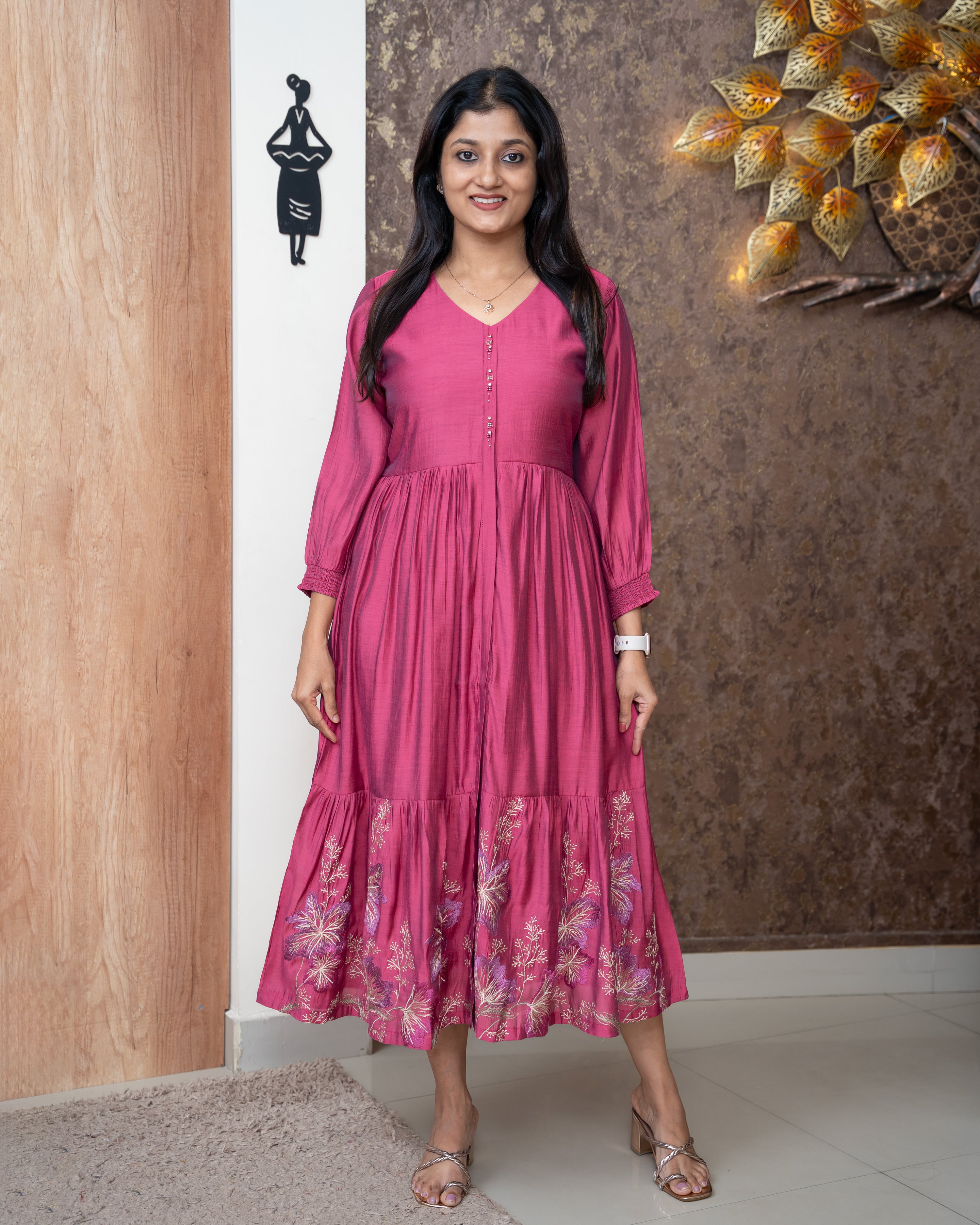 Load image into Gallery viewer, Mul Chanderi Kurti-5638