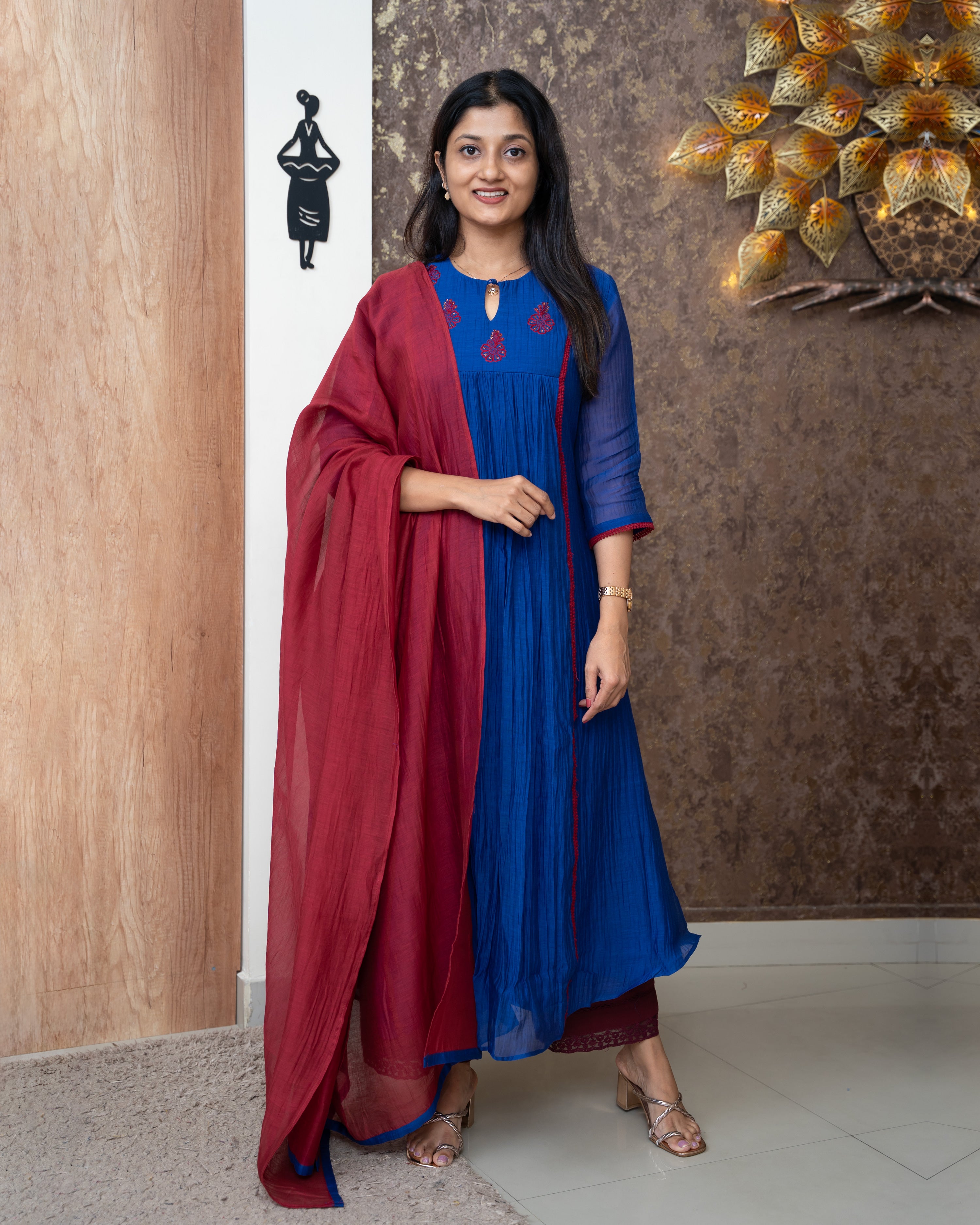 Load image into Gallery viewer, Mul Chanderi Designer Kurti(Pre-Order)-877