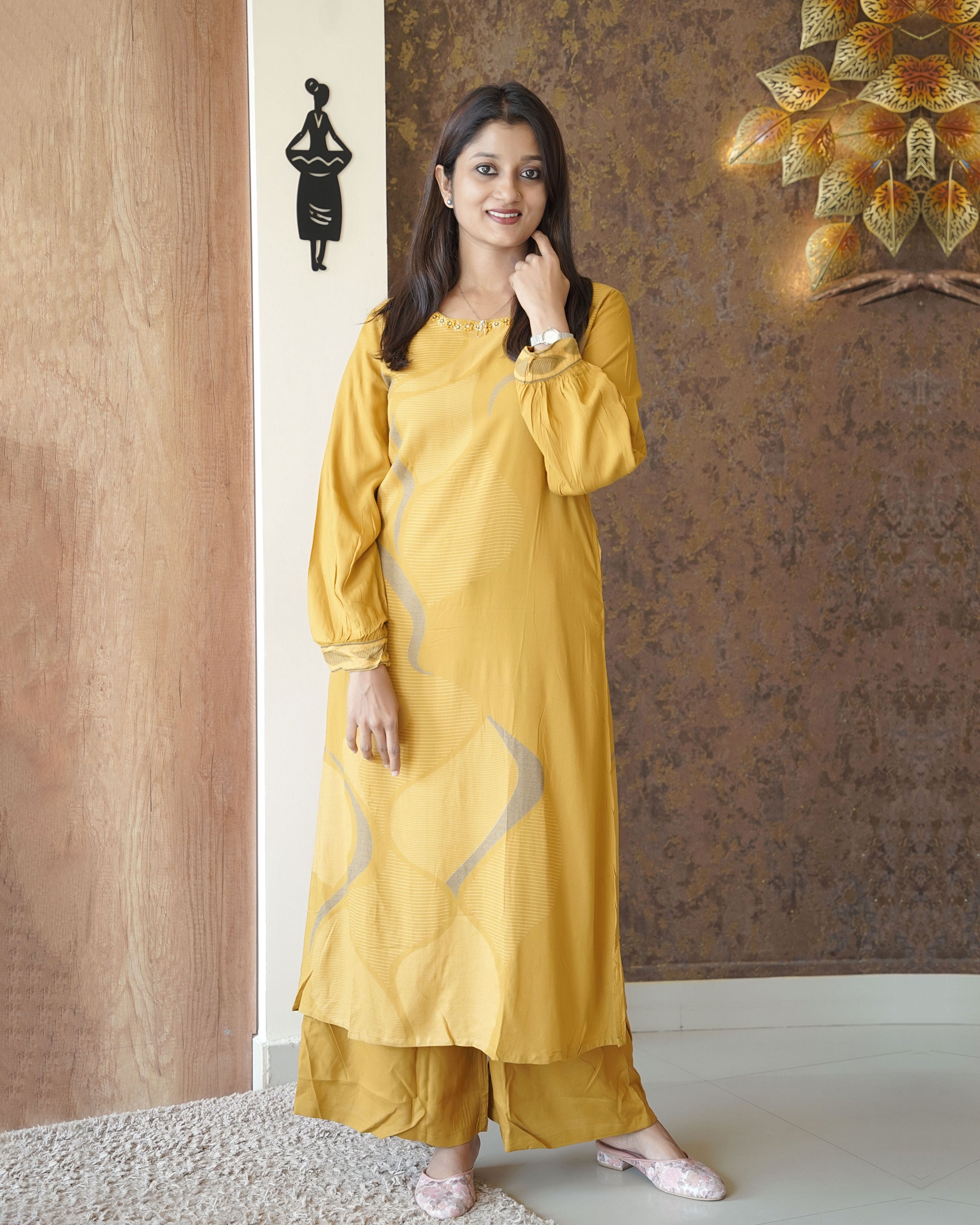 Load image into Gallery viewer, Rayon Cotton Co-Ord Set-1167