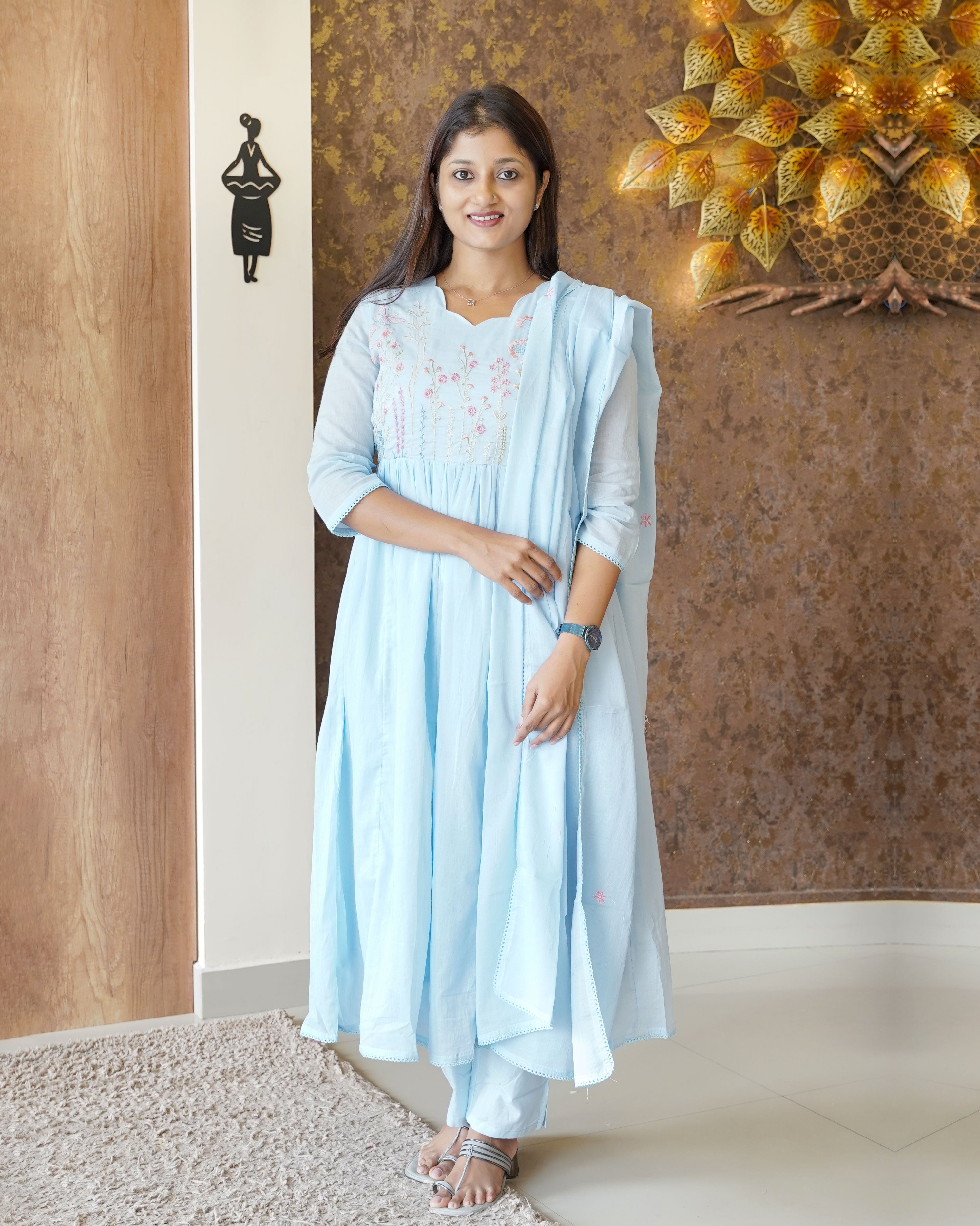 Load image into Gallery viewer, Mulmul Cotton Kurti Set-01458