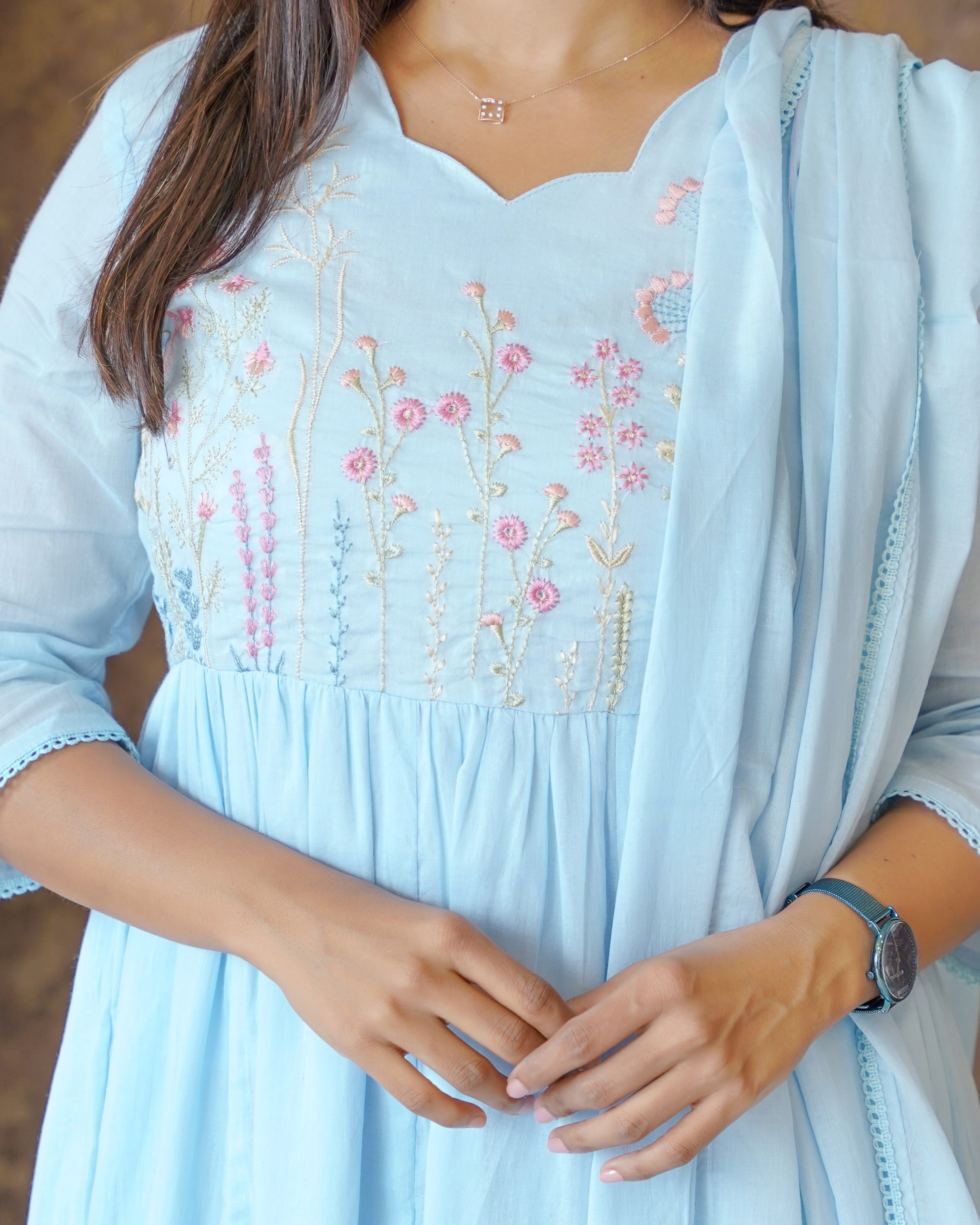 Load image into Gallery viewer, Mulmul Cotton Kurti Set-01458