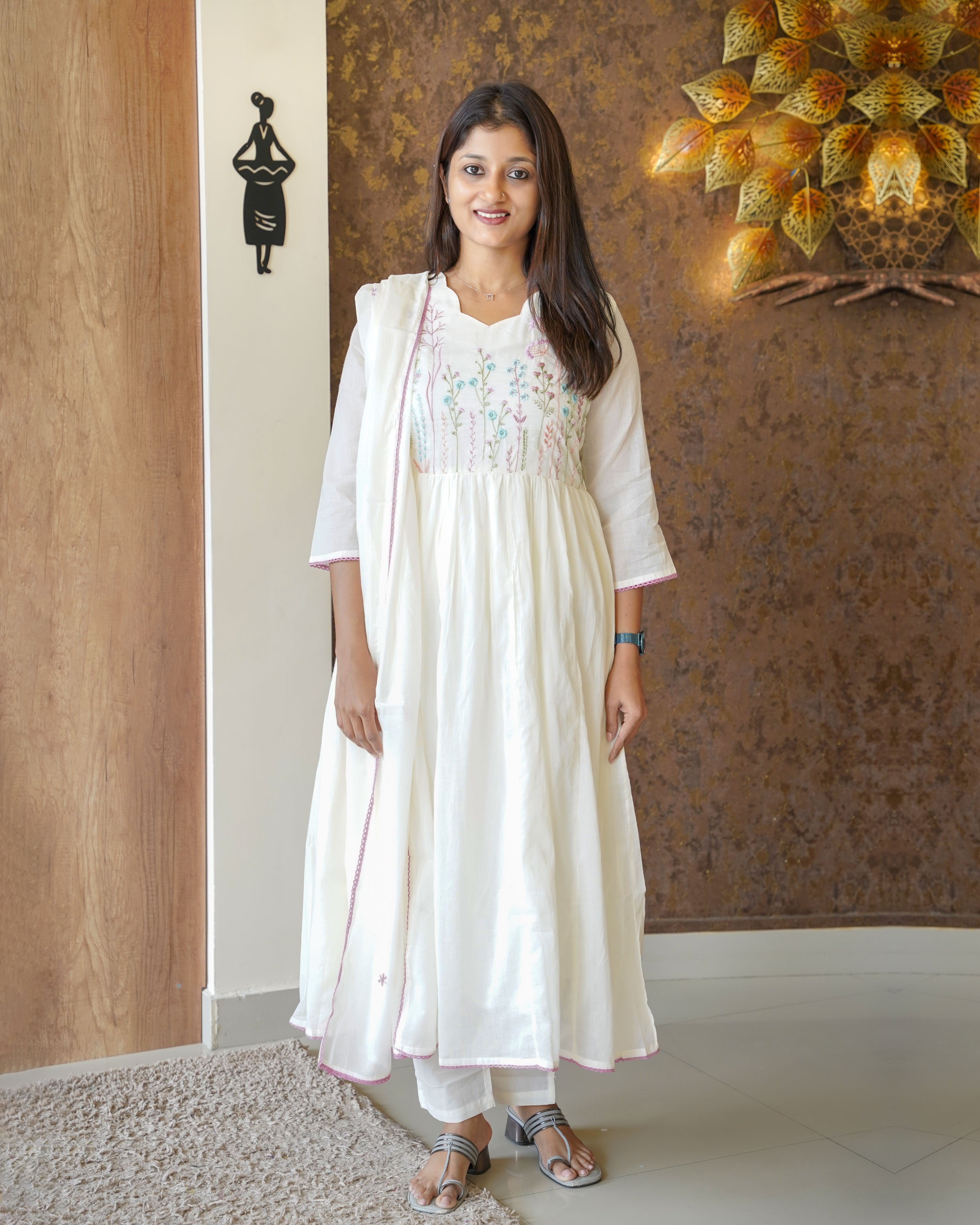 Load image into Gallery viewer, Mulmul Cotton Kurti Set-01458