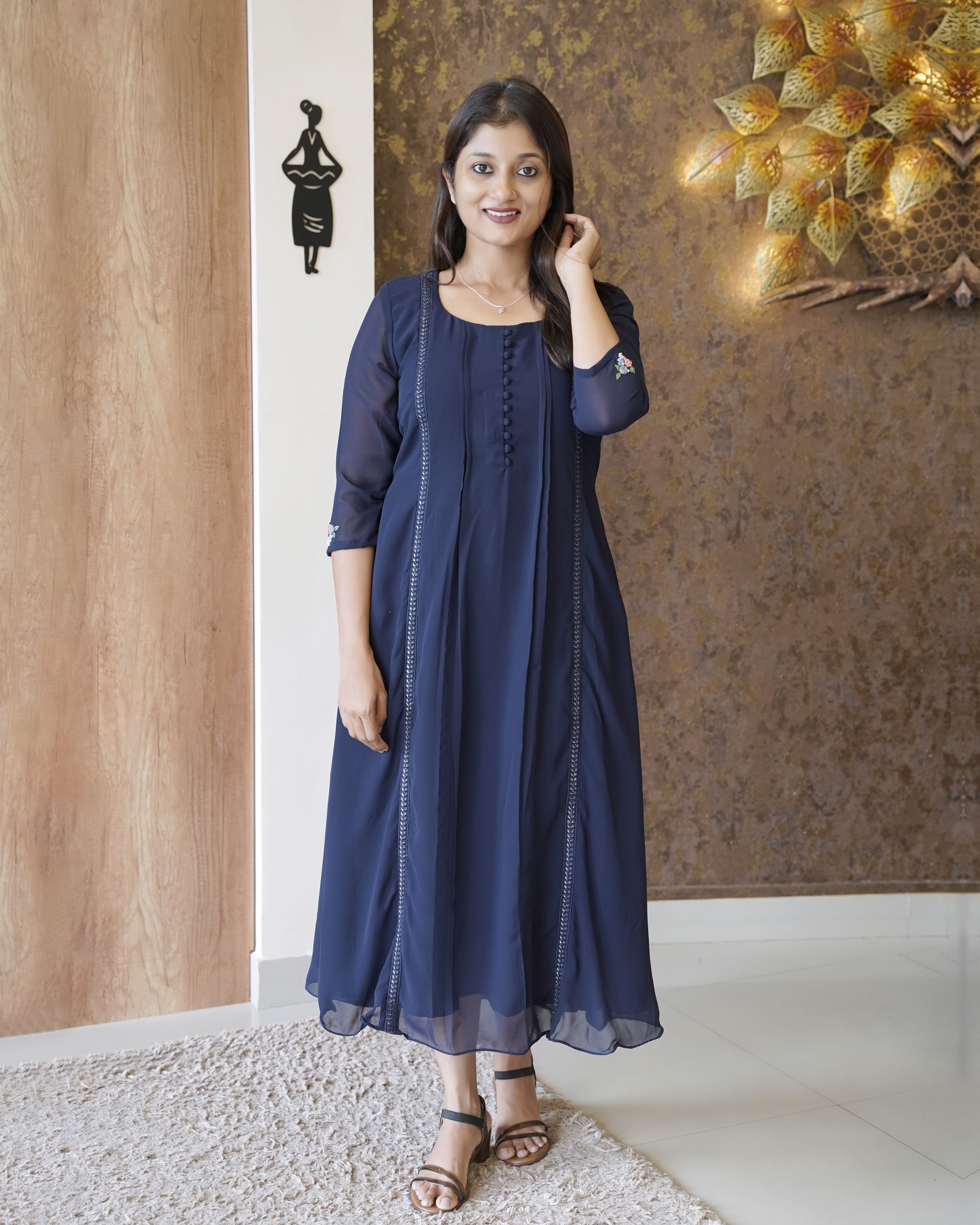 Load image into Gallery viewer, Georgette Designer Kurti(Pre-Order)-1621