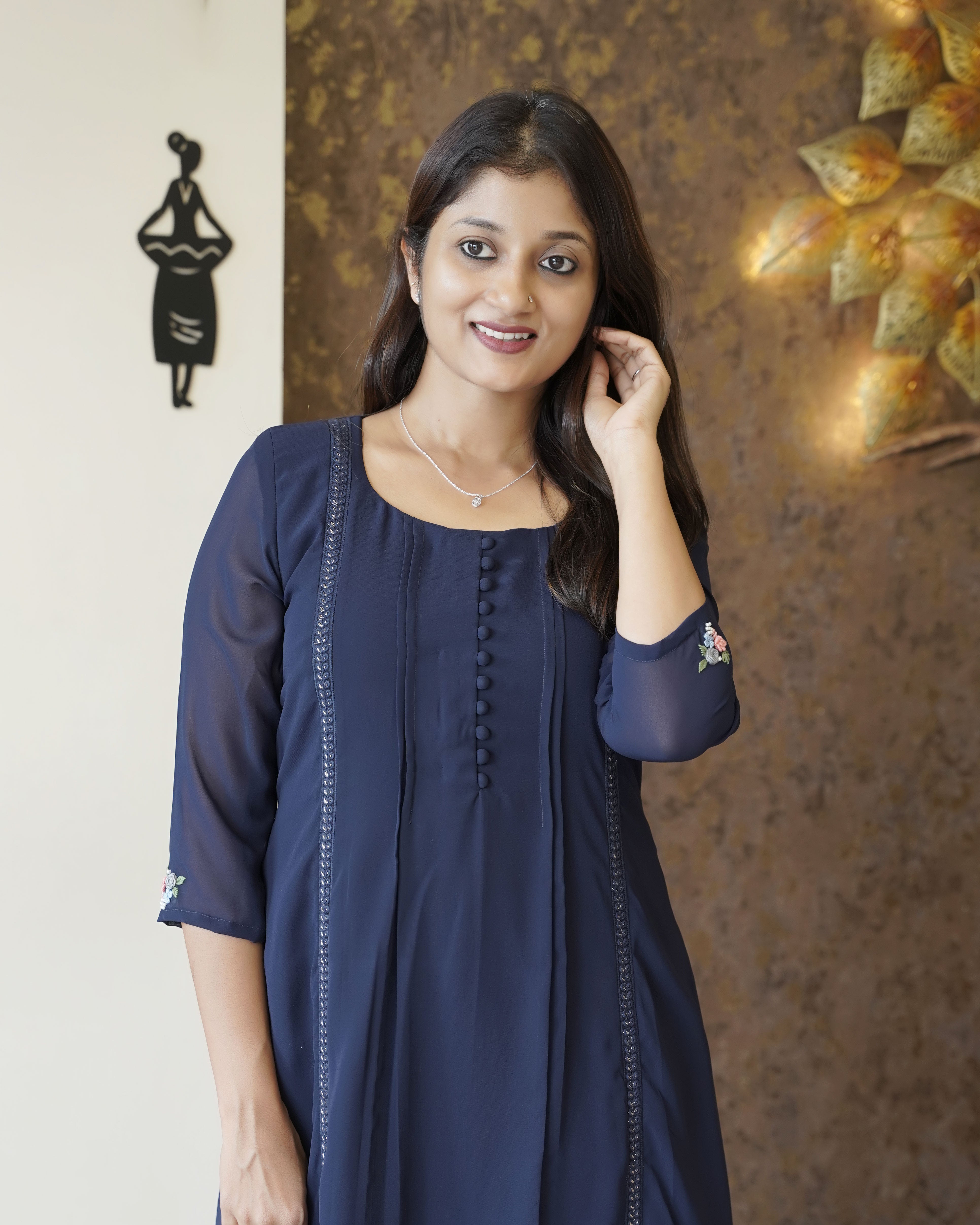 Load image into Gallery viewer, Georgette Designer Kurti(Pre-Order)-1621