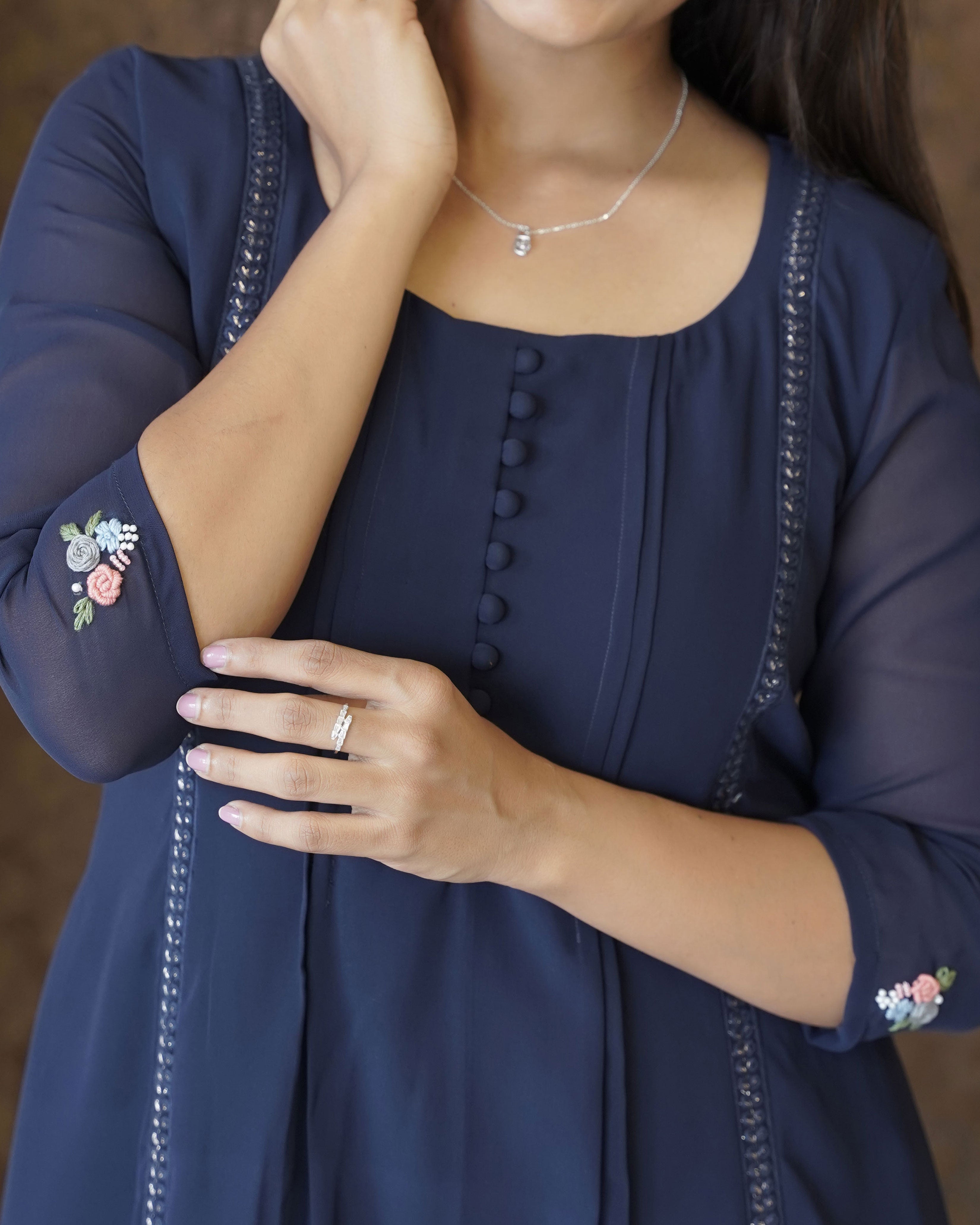 Load image into Gallery viewer, Georgette Designer Kurti(Pre-Order)-1621