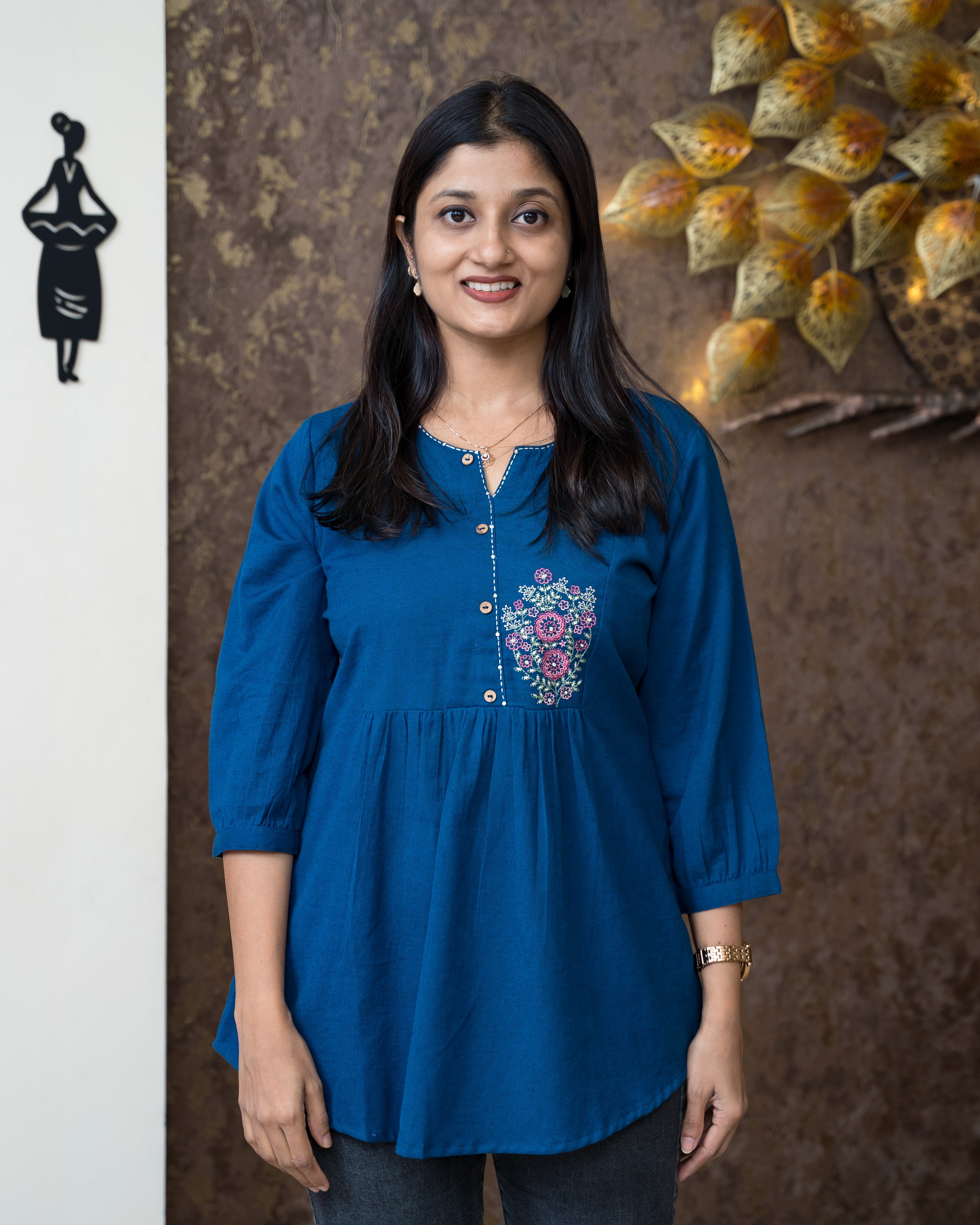 Load image into Gallery viewer, Cotton Short Kurti-6123