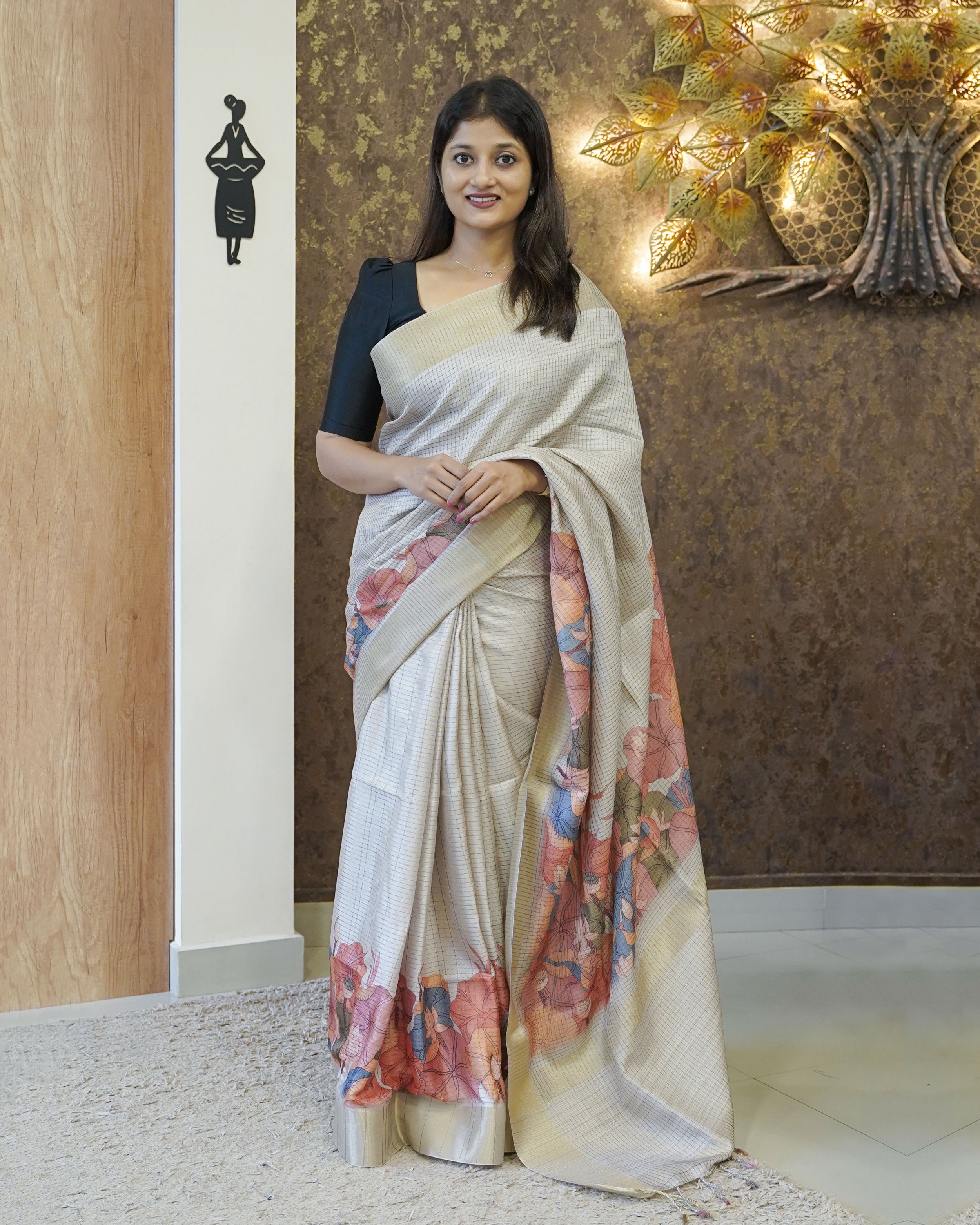Load image into Gallery viewer, Semi Tusser Silk Saree(Pre Order)-2537