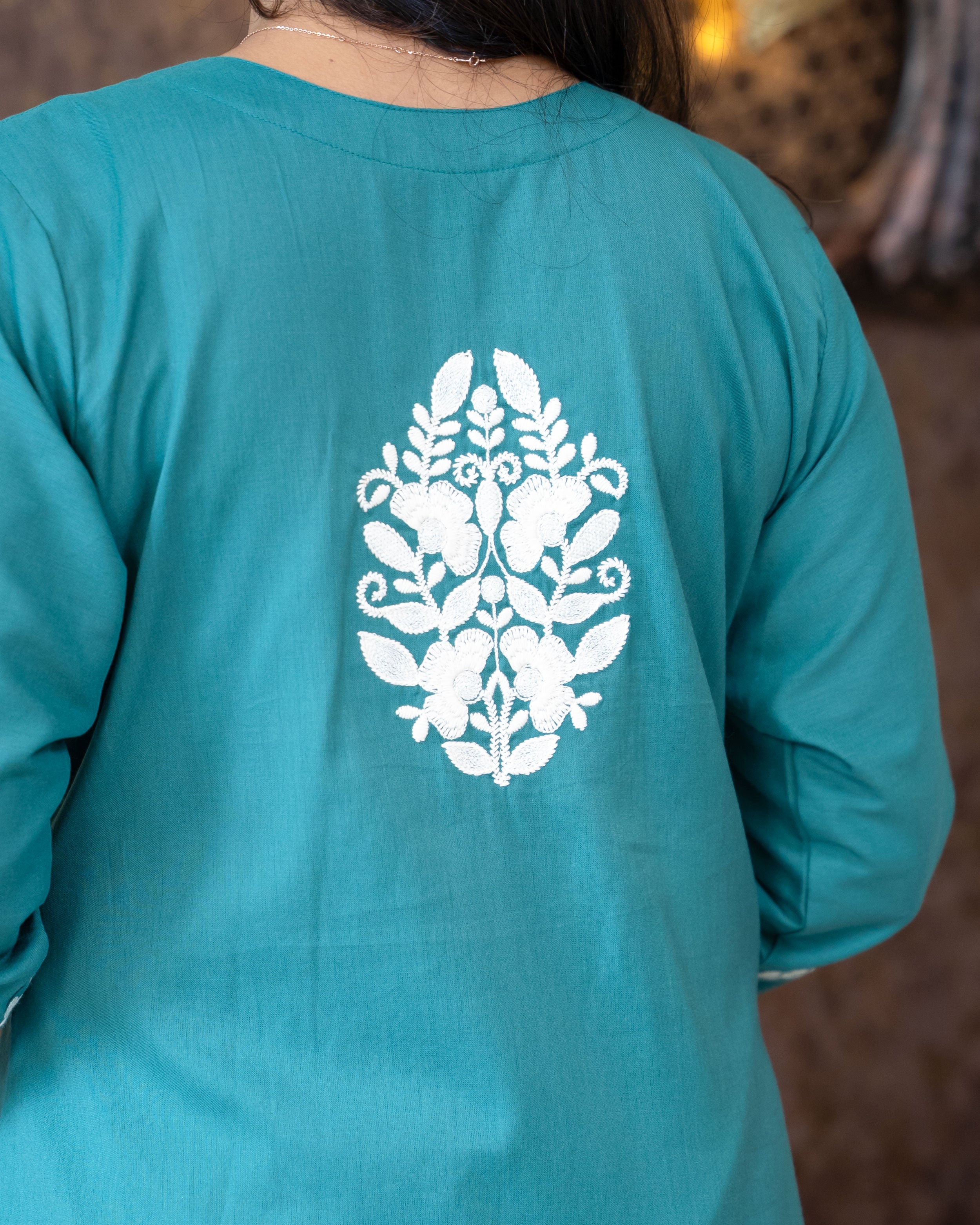 Load image into Gallery viewer, Rayon Cotton Kurti Set-3055