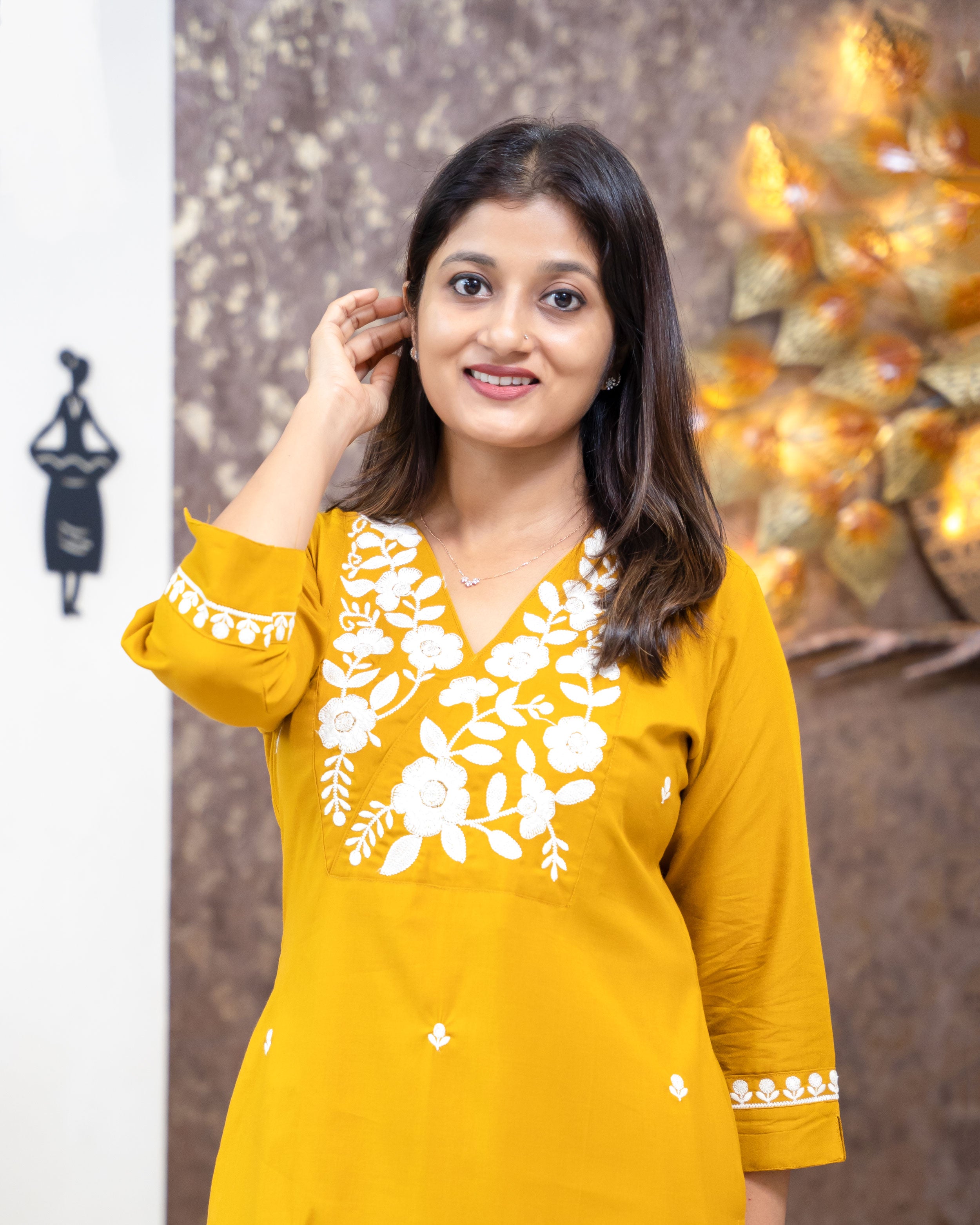 Load image into Gallery viewer, Rayon Cotton Kurti Set-3055