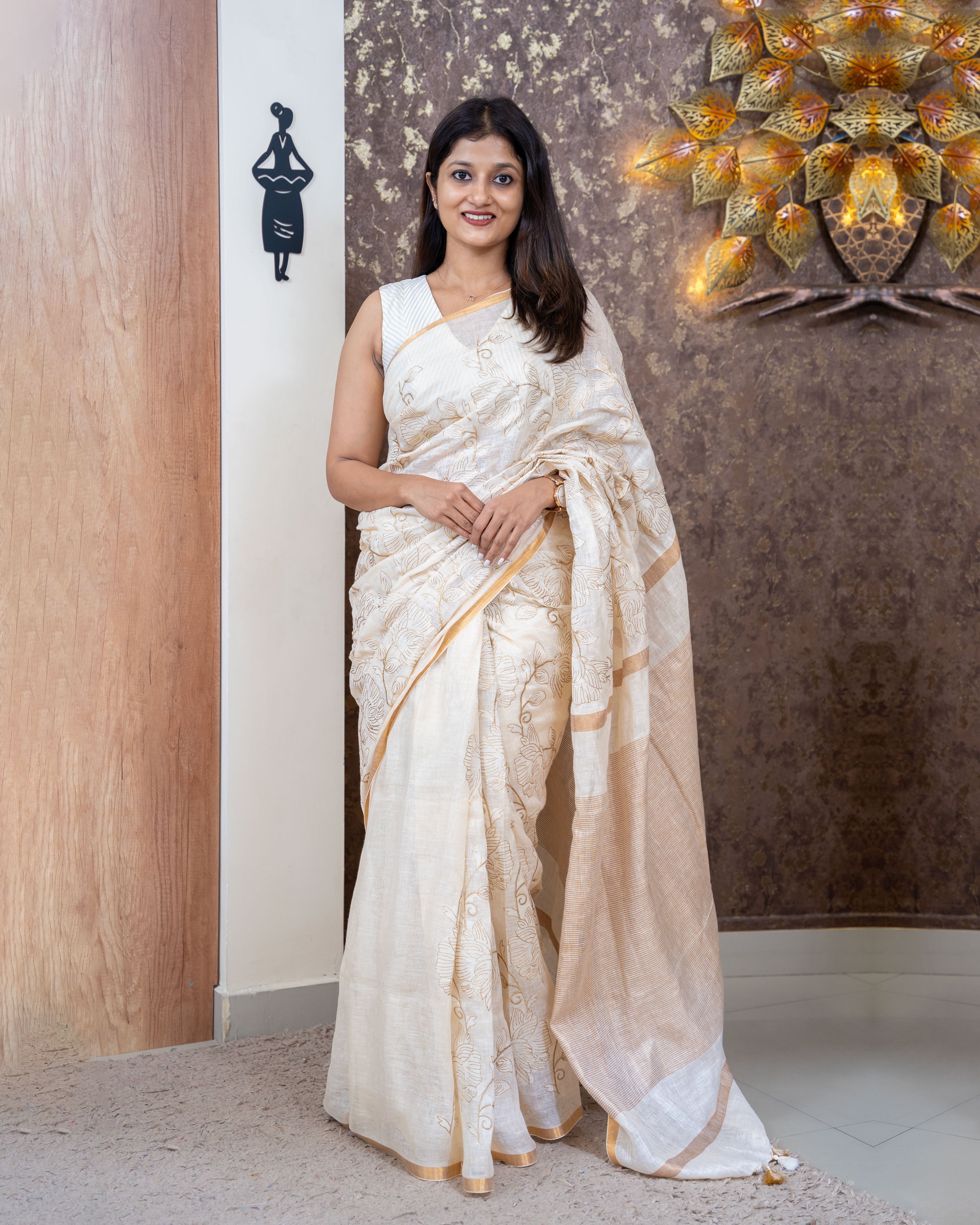 Load image into Gallery viewer, Pure Linen Saree(Pre-Order)3533