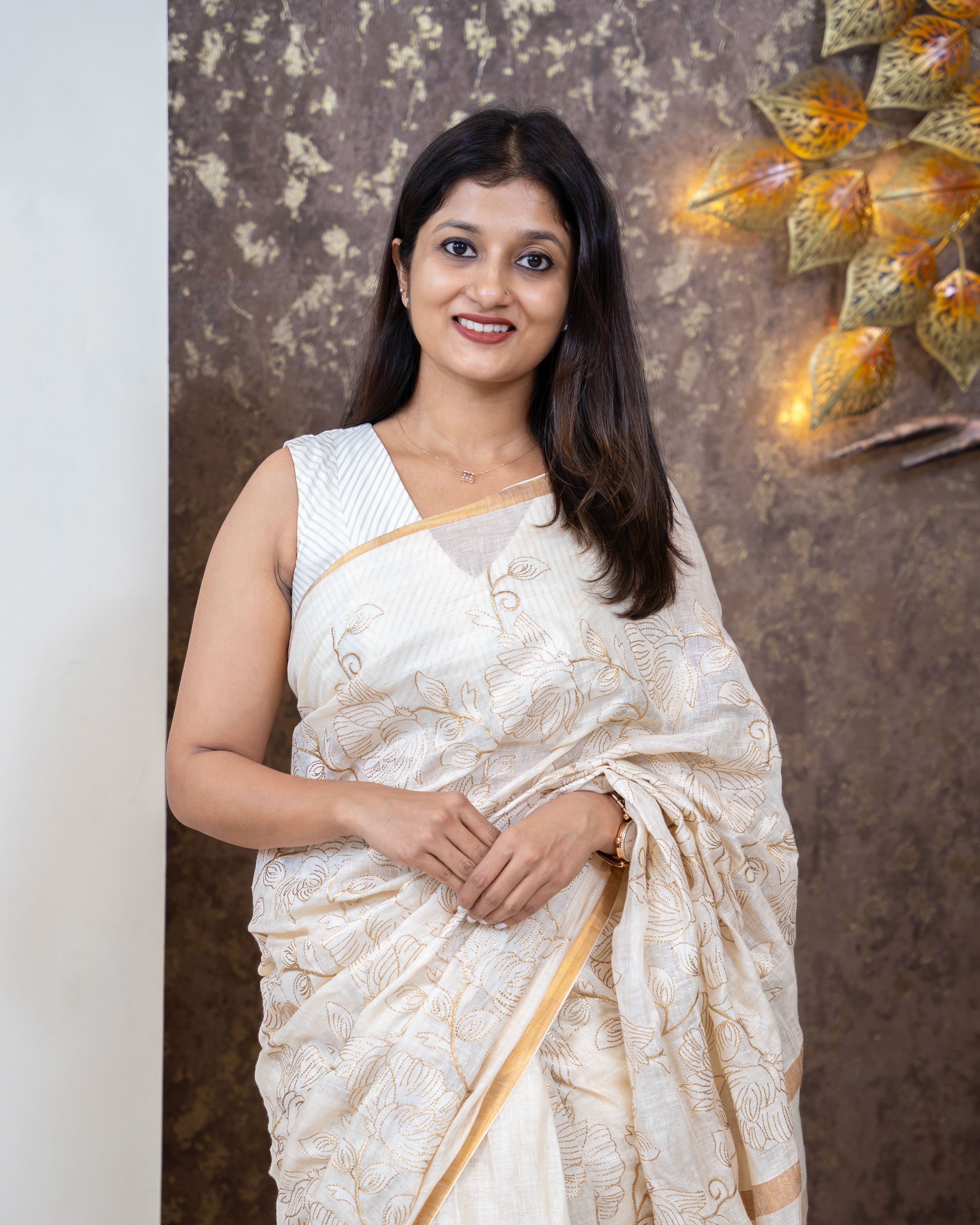 Load image into Gallery viewer, Pure Linen Saree(Pre-Order)3533